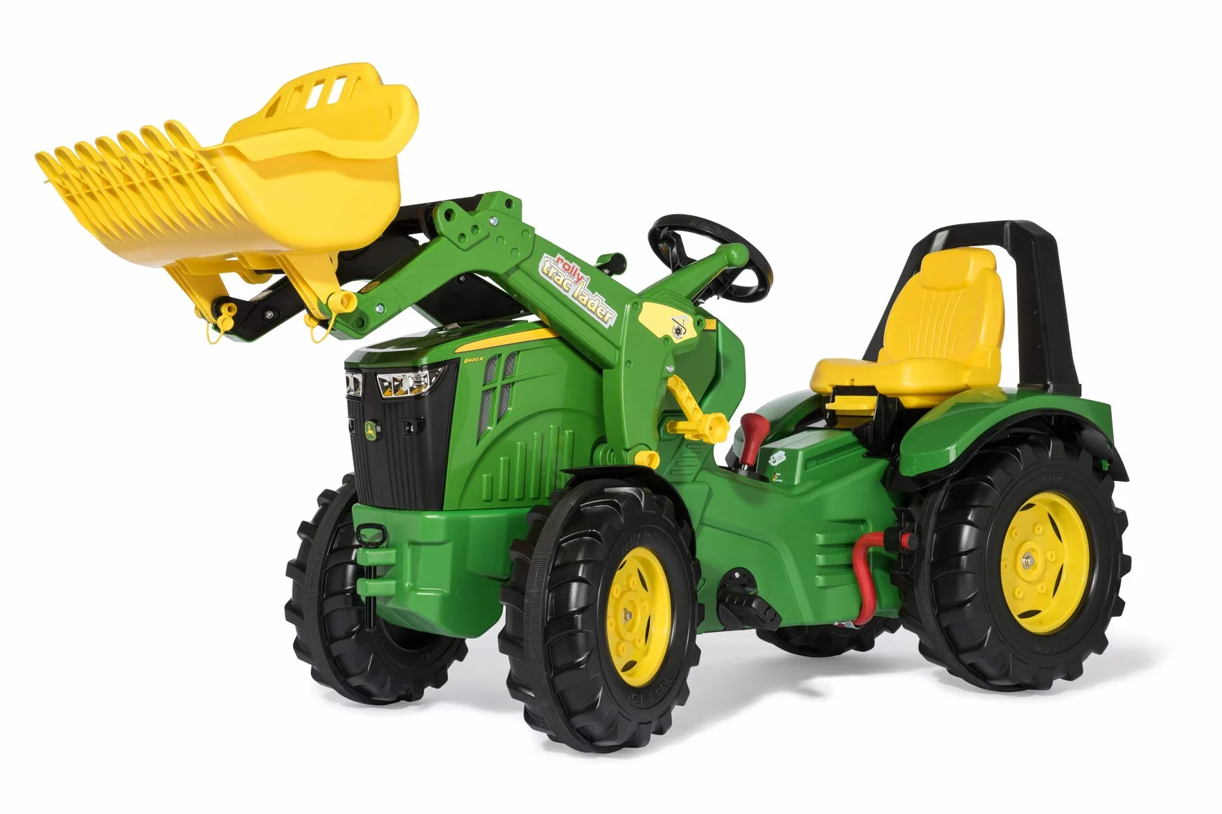 Rolly Toys Traktor na pedały John Deere rollyX-Trac Premium w zestawie z ładowarką RollyTrac (przerzutka dwubiegowa, hamulec ręczny, dla dzieci w wieku 3-10 lat, regulowane siedzisko, traktor z