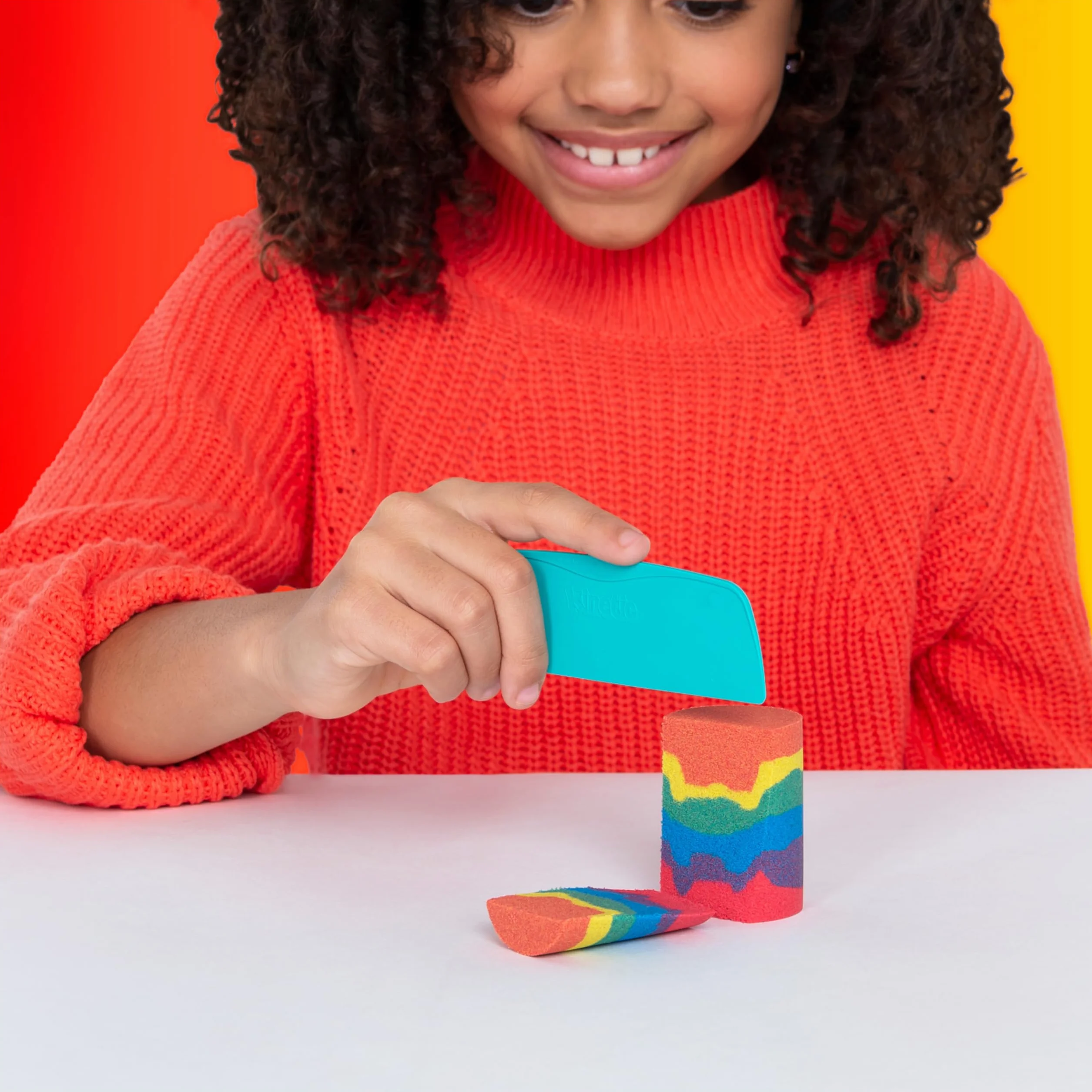 Kinetic Sand, Rainbow Mix Set with 3 Colours of Kinetic Sand (382g) and 6 Tools, for Kids Aged 3 and Up