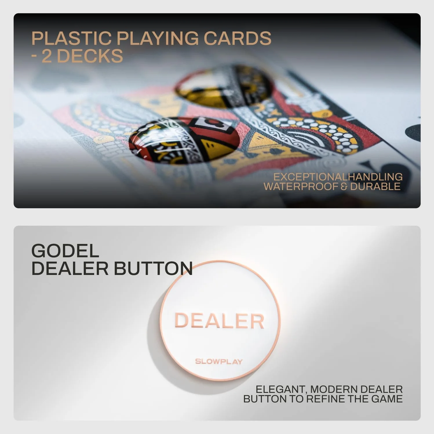 SLOWPLAY Godel Zestaw 14 g glinianych żetonów do pokera Texas Hold'em, 300 szt. [puste żetony] wyposażony w wysokiej klasy etui z bardzo wytrzymałą powłoką z niemieckiego poliwęglanu, dla graczy w