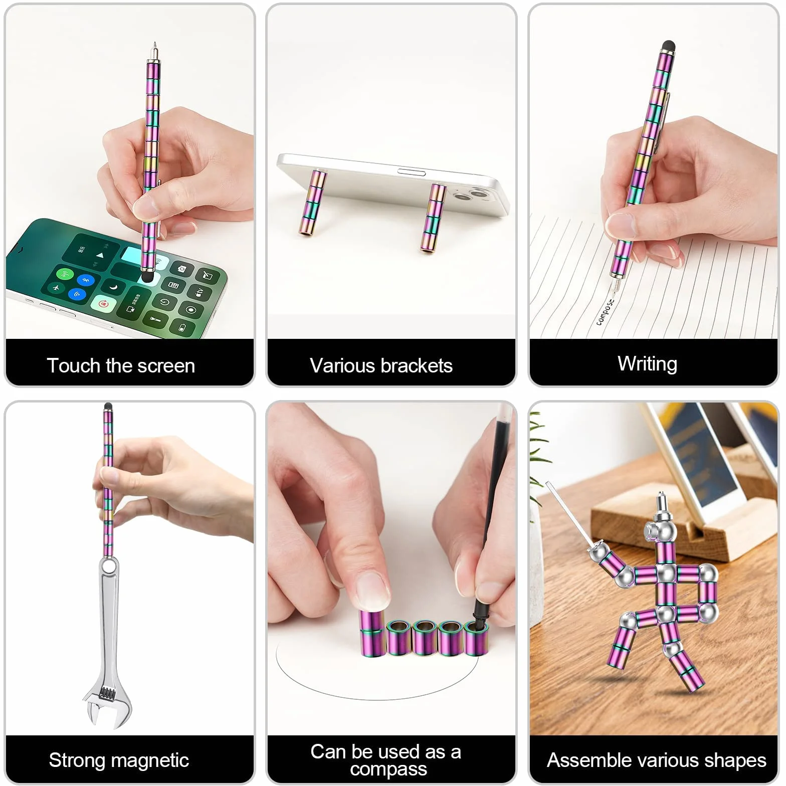 OSDUE Fidget Pen, wielofunkcyjny długopis magnetyczny prezent dla mężczyzn i dzieci, pomysły na prezent na Dzień Ojca i Wielkanocny