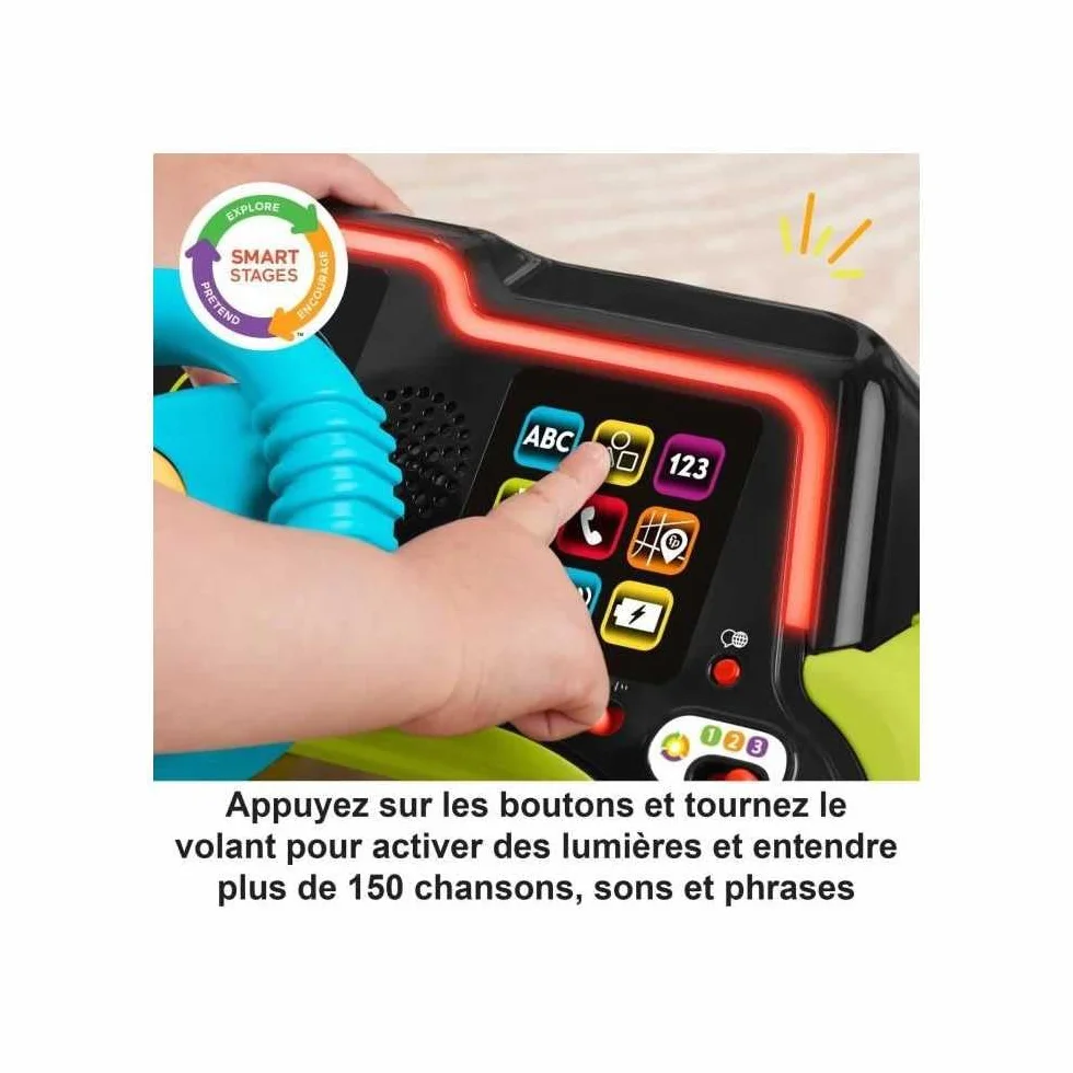 Fisher-Price HYR92 zabawka edukacyjna dla niemowląt i małych dzieci, przyjemność z jazdy, centrum zabaw dla dzieci od 6 miesięcy, wersja wielojęzyczna
