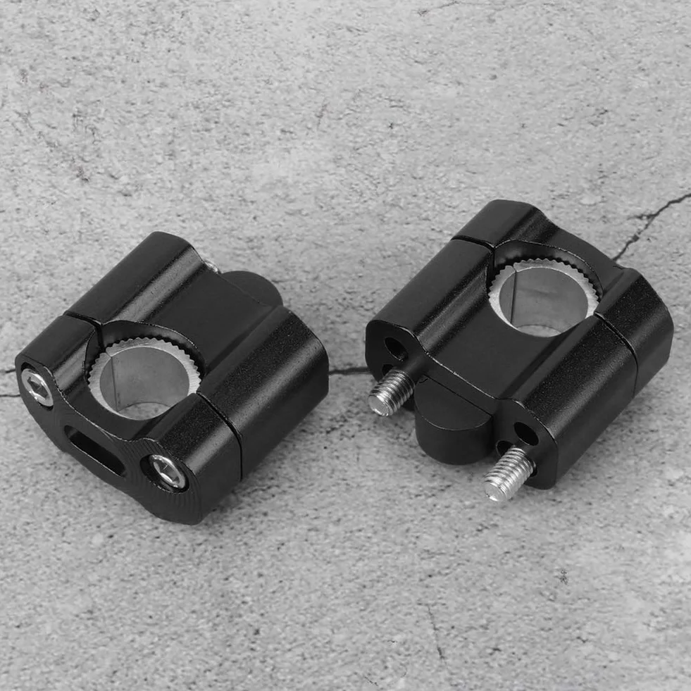 Para 22mm/28mm 1/8 Cala 7/8 Cala Zaciski do Mocowania na kierownicę Motocykla Adapter Podwyższający CNC Stop Aluminium, łatwy w Montażu Bez Wiercenia i Spawania (BLACK)