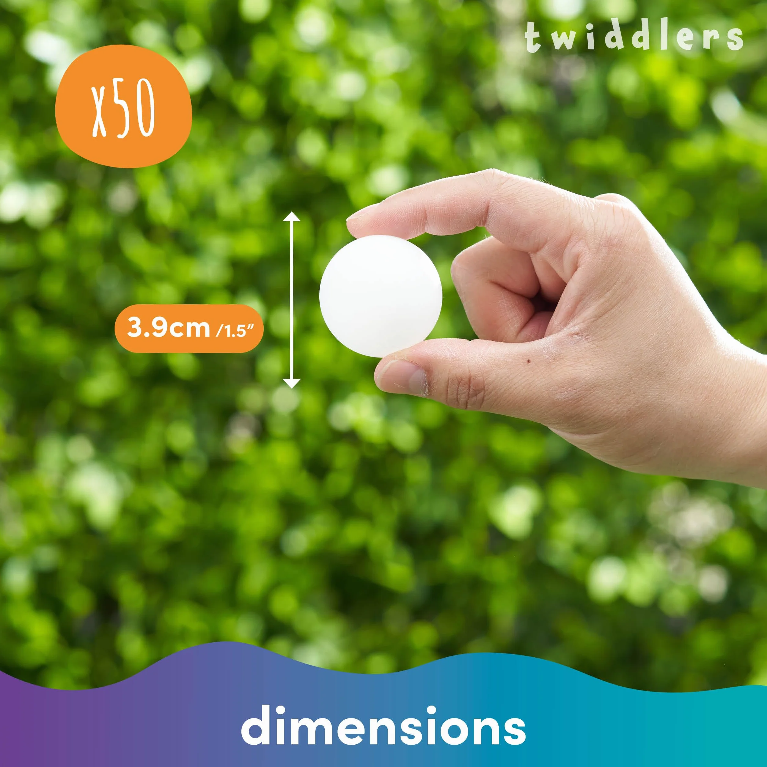 The Twiddlers - 50 White Ping Pong Balls for Crafts, Table Tennis and Beer Pong