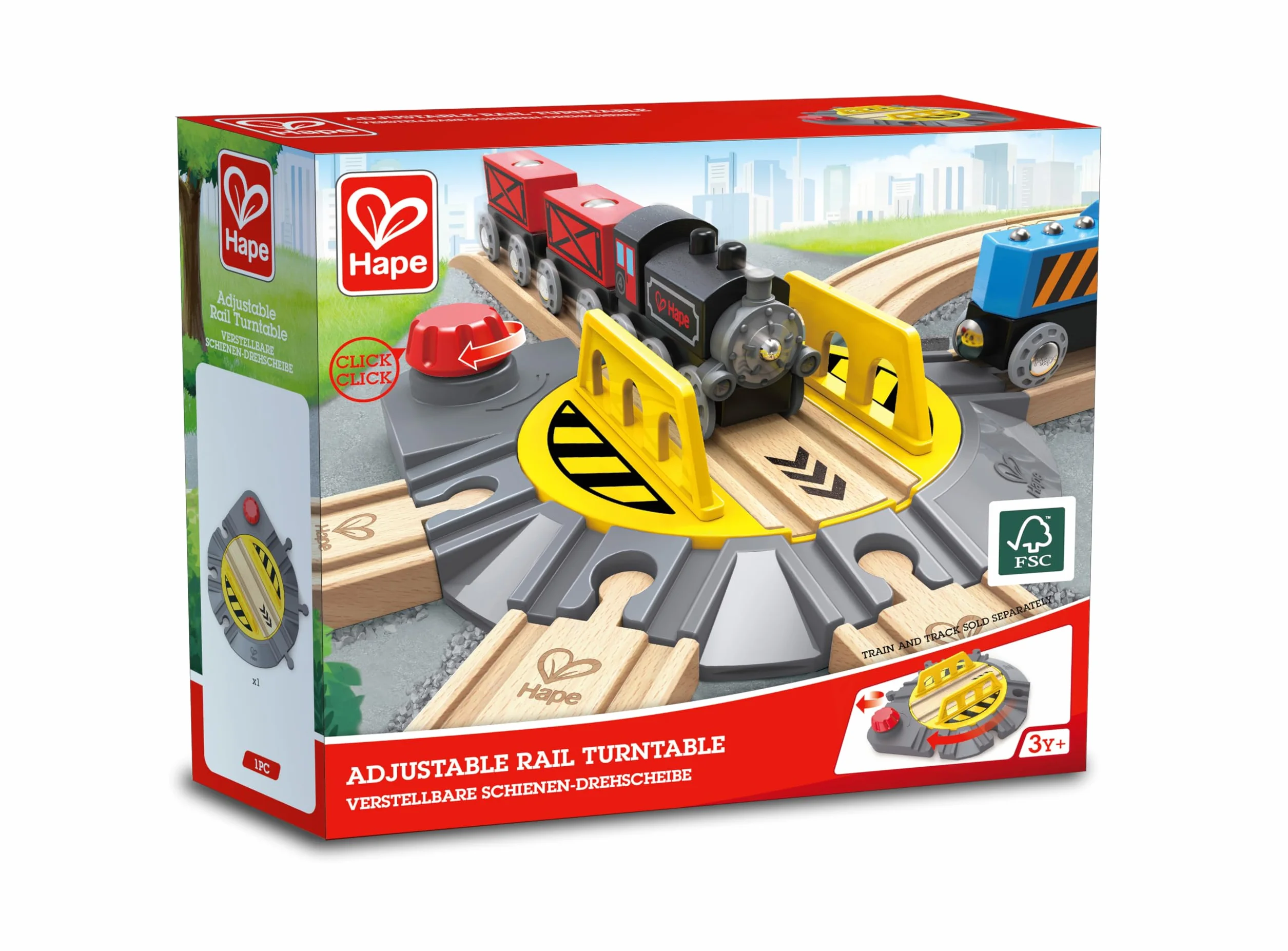 Hape HAP-E3723 Adjustable Rail Turntable, Multi-Colour