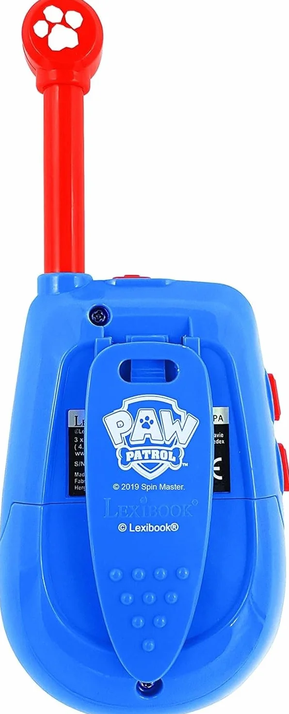 Lexibook Psi Patrol Chase Walkie Talkie 3D, 2 Km, Funkcja Light Morse'A, Regulacja Głośności, Klips do Paska, Niebieski, Czerwony, TW25PA