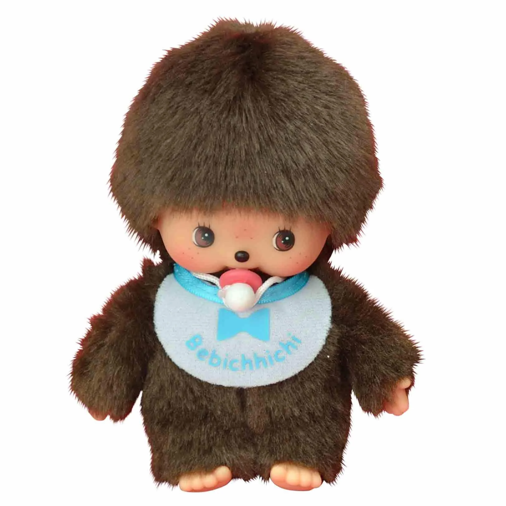 Sekiguchi 235540 - Original Bebichhichi Junge, z brązowego pluszu, z śliniaczkiem, ok. 15 cm