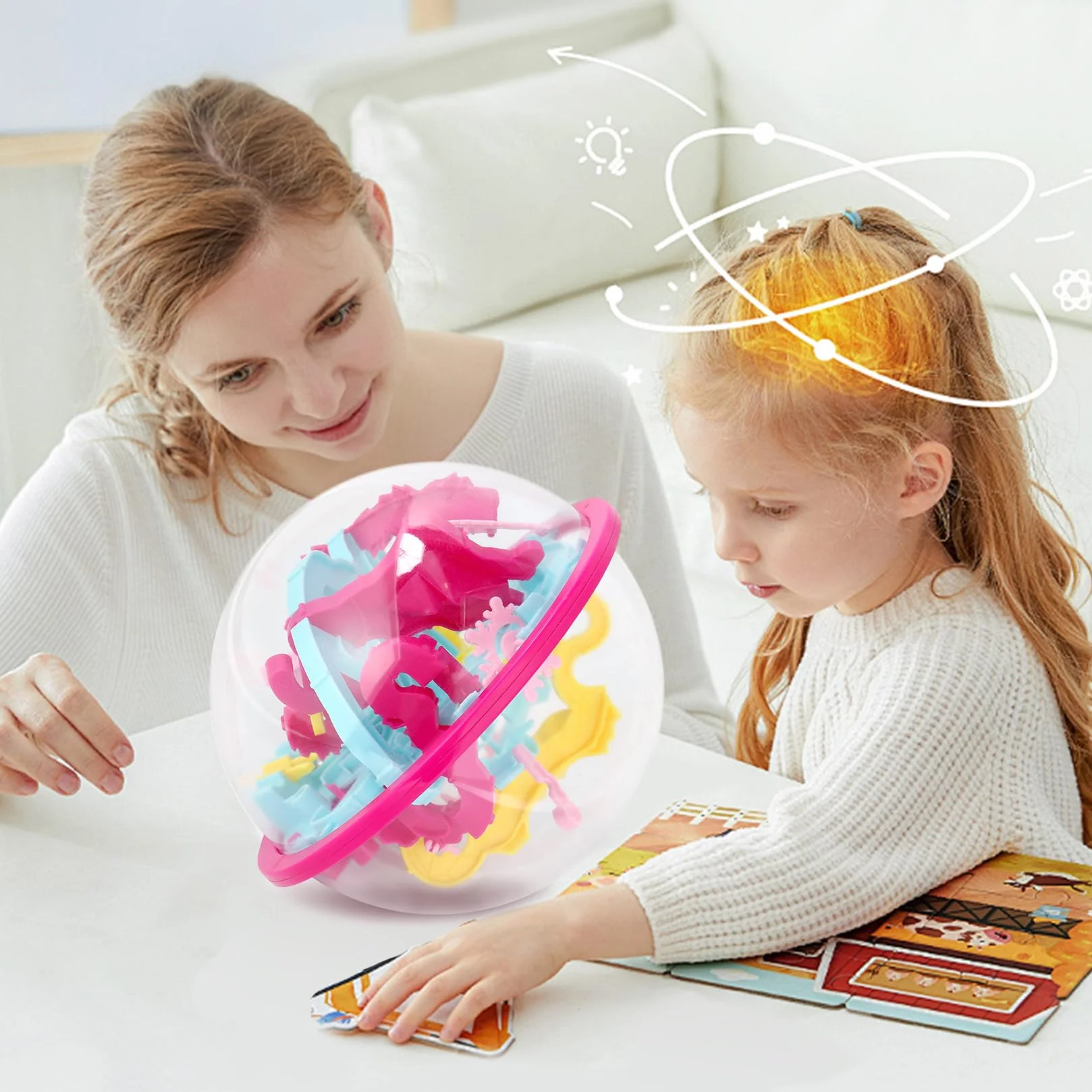 3D kula labiryntowa piłka 3D z 100 poziomami gra w labirynt For Prezenty dla dzieci od 6 lat Labiryntowa gra zręcznościowa z piłką