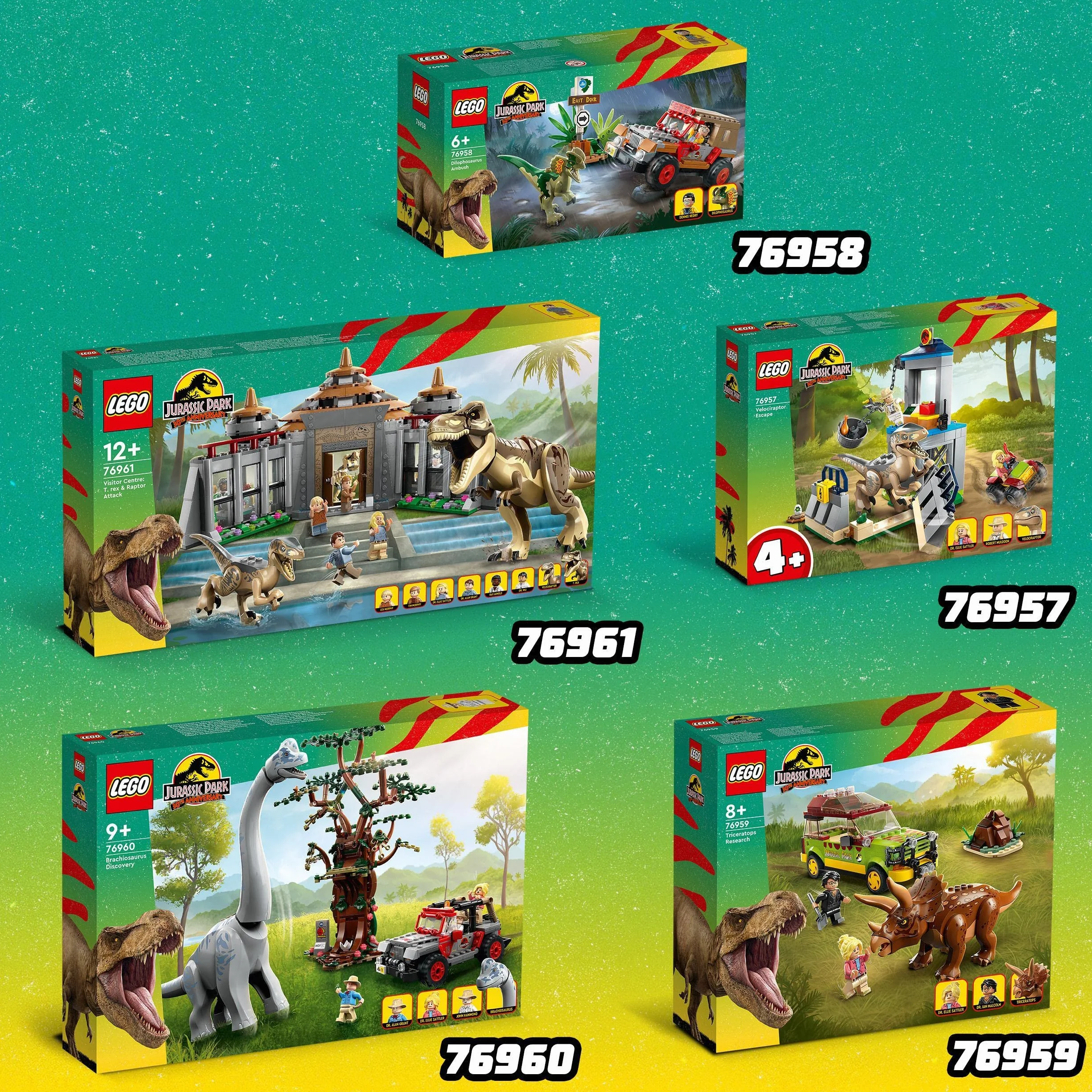 LEGO 76960 Jurassic World Odkrycie brachiozaura, zestaw z dużą figurką dinozaura, drzewem i Jeepem do zbudowania, prezent dla chłopców i dziewczynek, zabawka z okazji 30. rocznicy „Parku Jurajskiego”