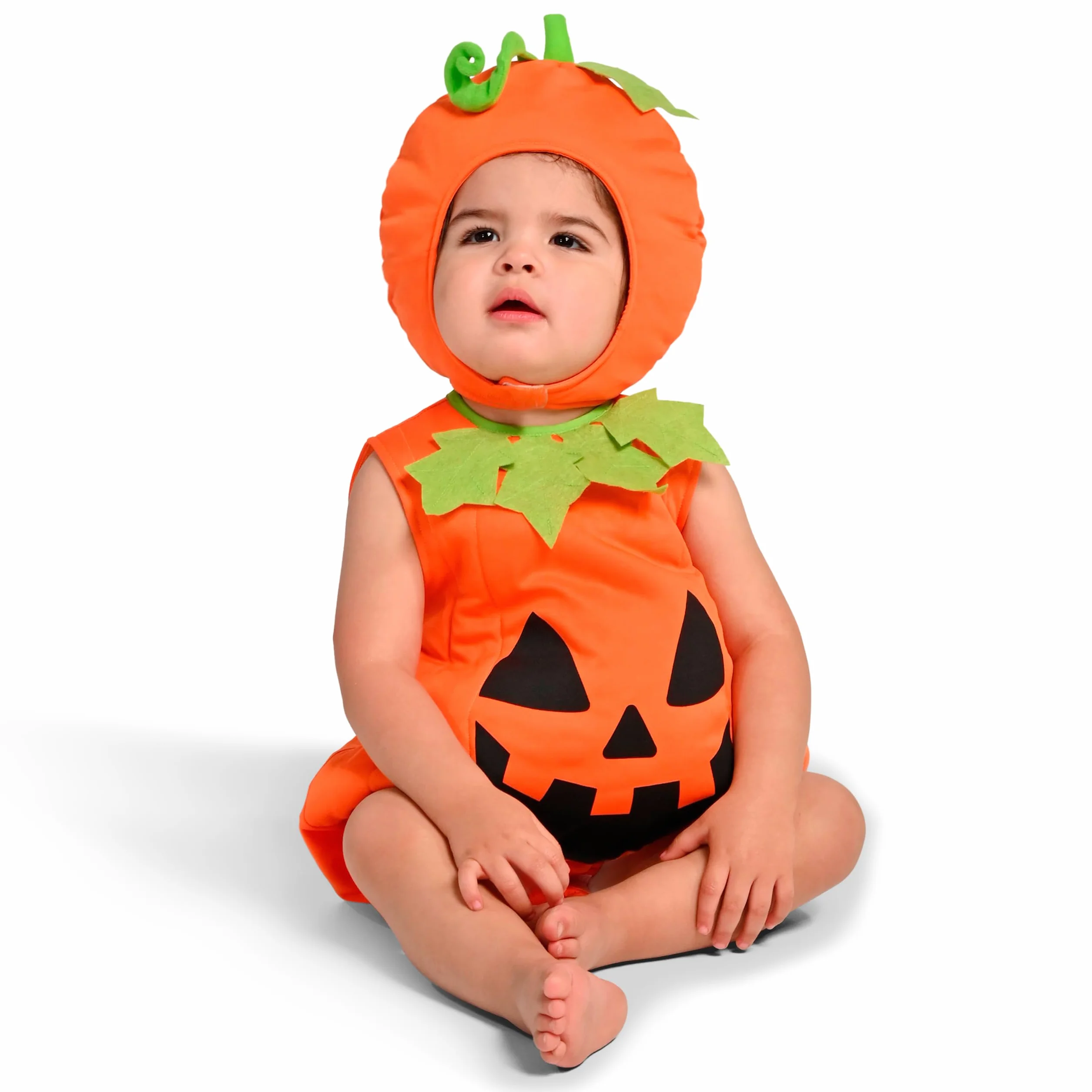 Spooktacular Creations Kostium dyni dla niemowląt, uroczy strój dyni, pomarańczowy kostium bez rękawów na Halloween na imprezę (3 do 4 lat)