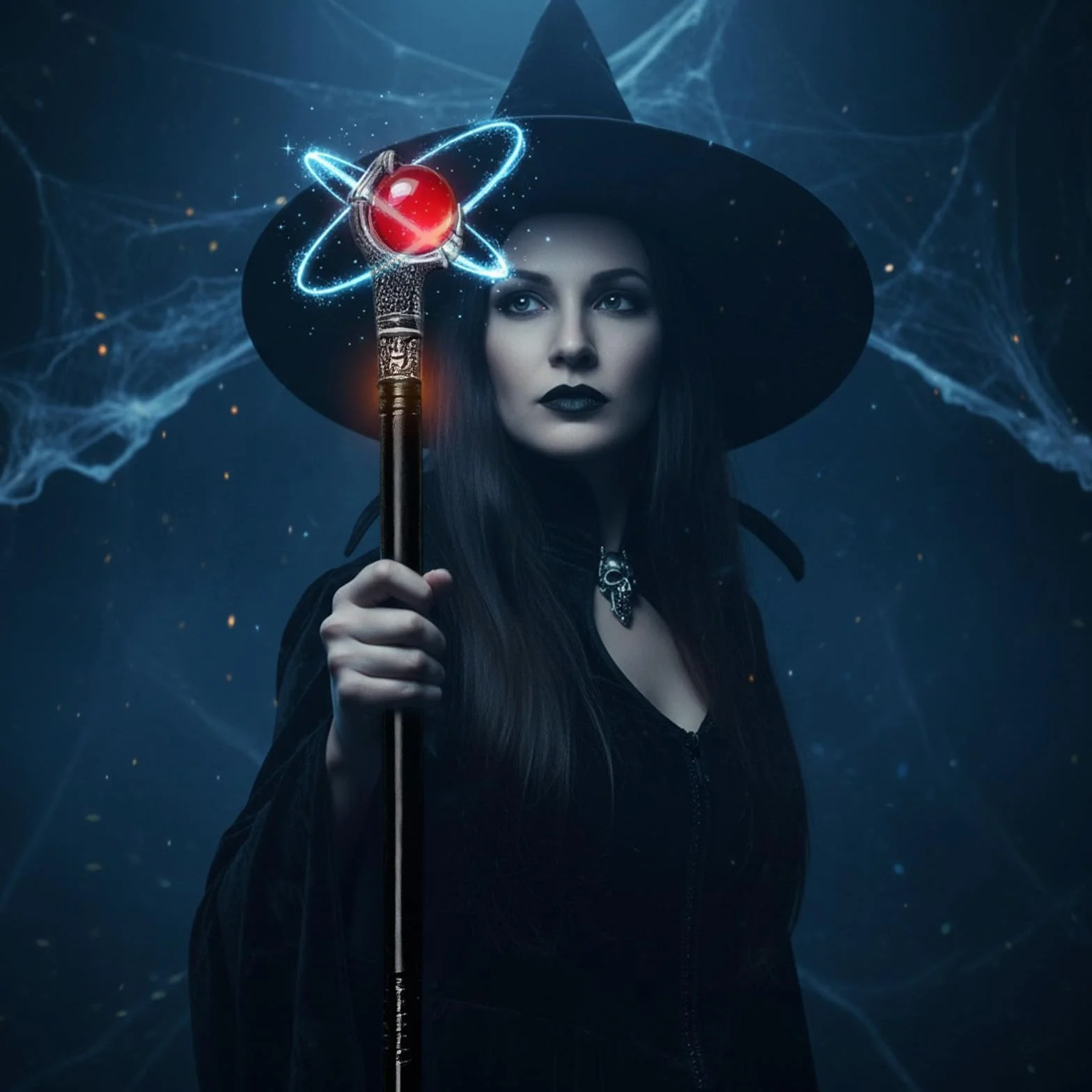 Magiczna różdżka Halloween 118 cm vintage berło gotyckie tworzywo sztuczne akcesoria kostiumów cosplay