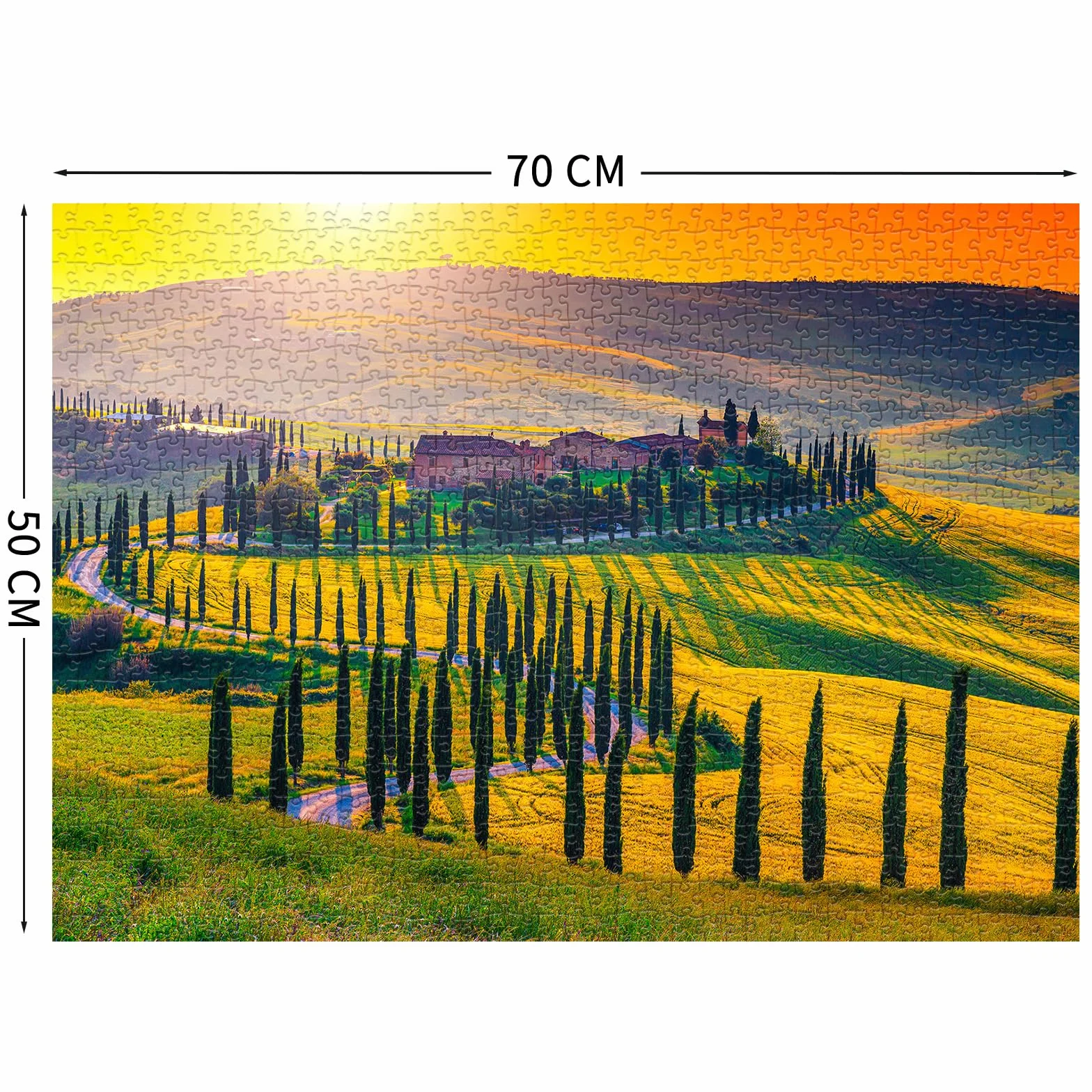 HUADADA Puzzle 1000 elementów dla dorosłych i dzieci, Niemożliwa gra, układanka jako prezent, sprytne zagadki, kolorowa układanka, puzzle z motywem Toskanii