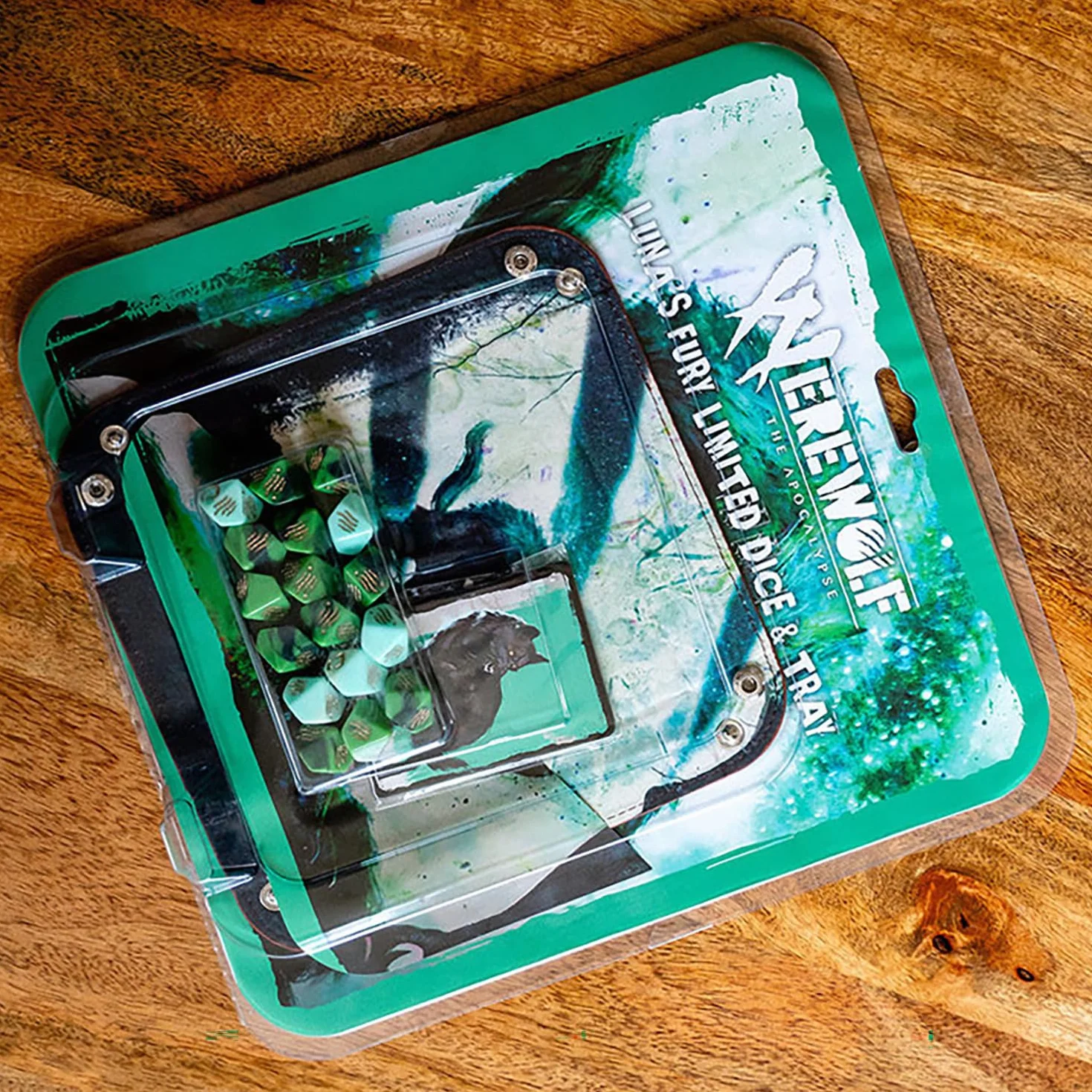 Renegade Game Studios | Werewolves: The Apocalypse RPG: Luna's Fury Dice & Tray zestaw akcesoriów | Akcesoria do gier | Od 18 lat
