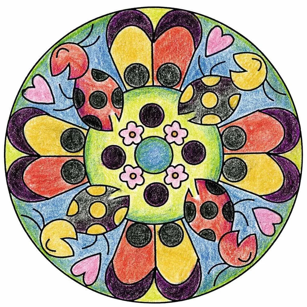 Ravensburger Mandala Designer Mini romantic 29947, Zeichnen lernen für Kinder ab 6 Jahren, Zeichen-Set mit Mandala-Schablone für farbenfrohe Mandalas