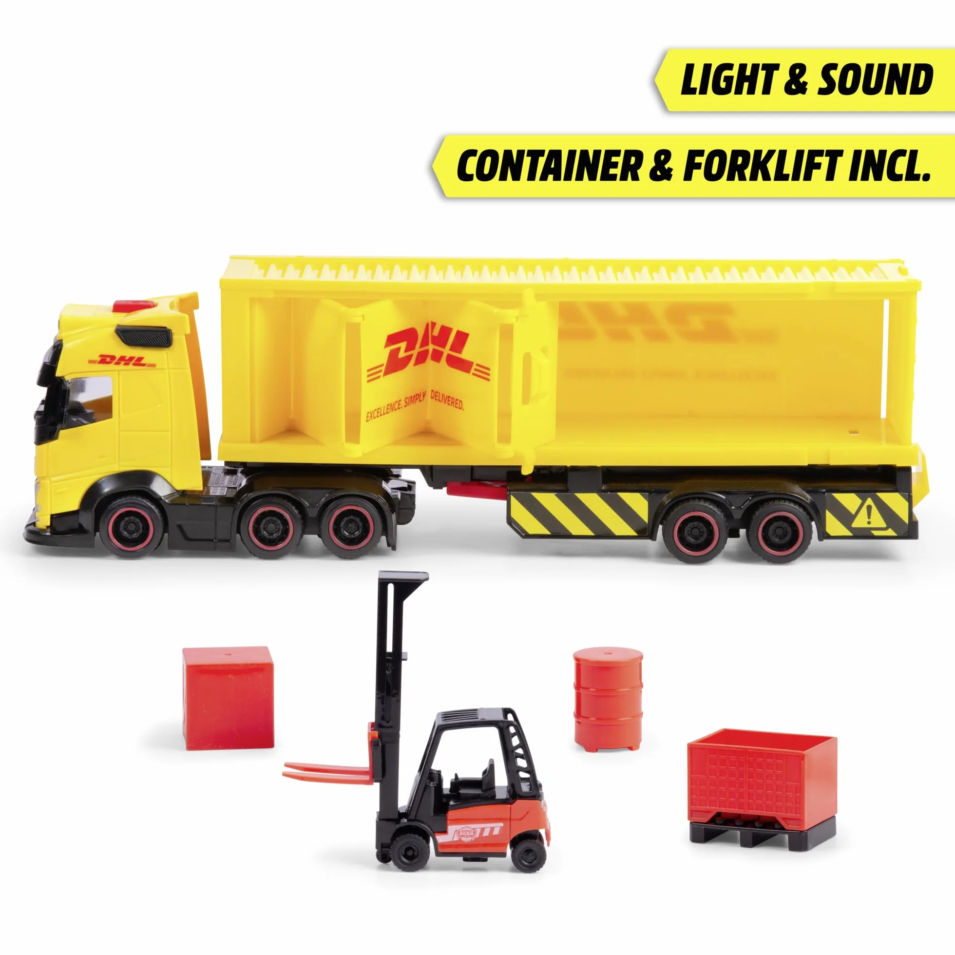 Dickie Toys 203747018 VOLVO Ciężarówka DHL, 35 cm