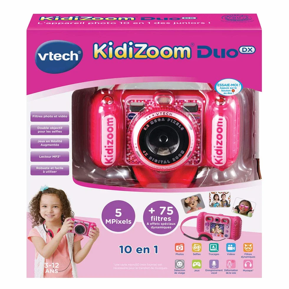 Vtech Kidizoom Duo DX Aparat Cyfrowy Dla Dzieci, Różowy, 2,4", 80-520055