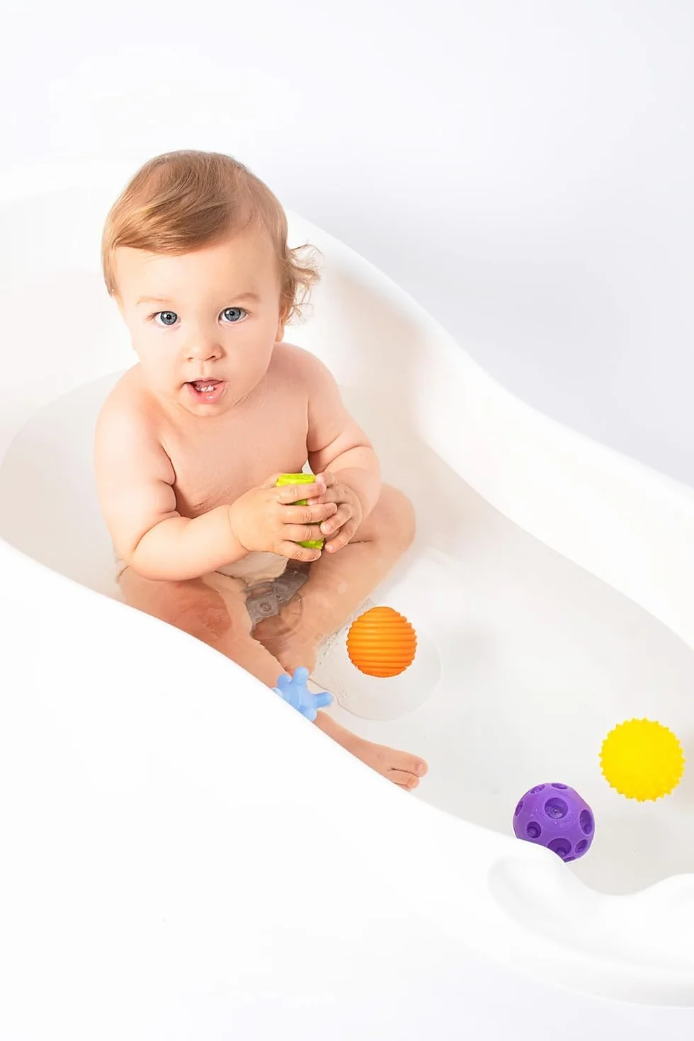 FANCY BABY 6 Piłek Sensorycznych do Masażu - Zabawki dla Niemowląt 0, 3, 6, 9, 12, 18 Miesięcy - Miękkie Piłki do Kąpieli i Stymulacji Zmysłów