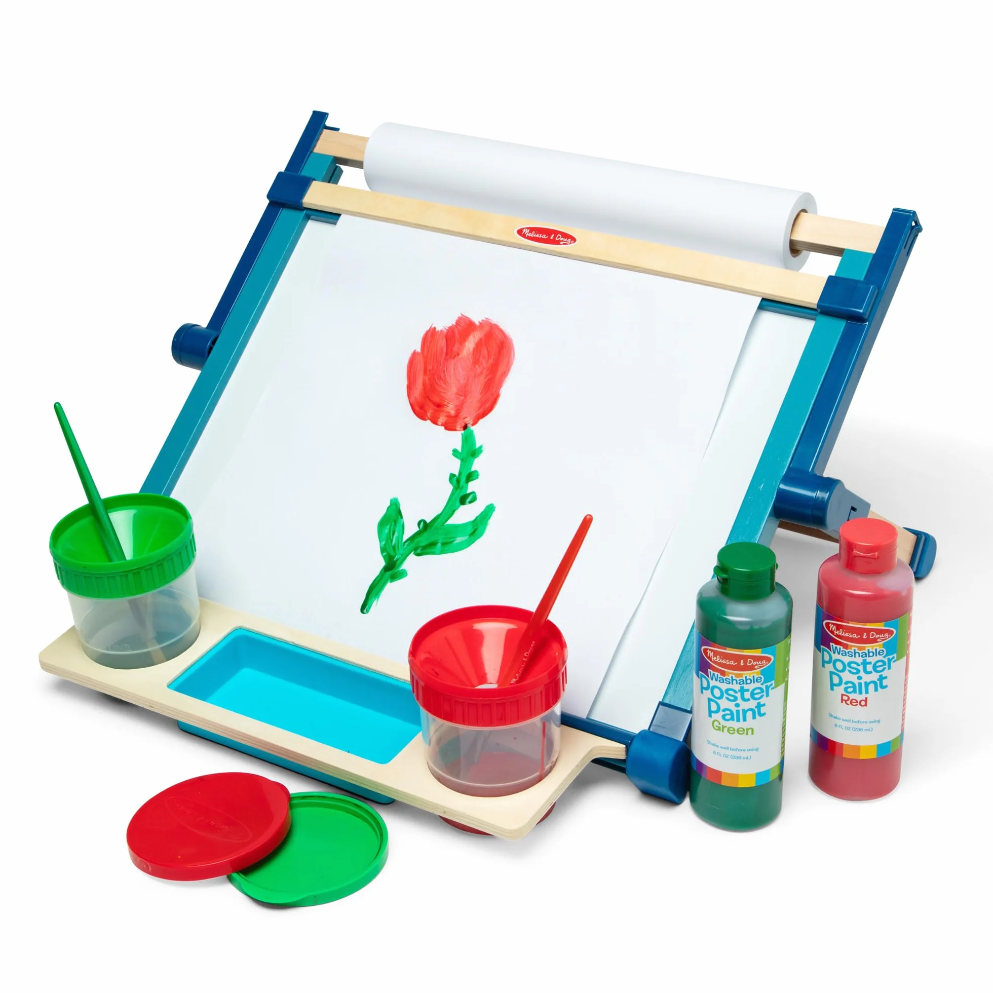 Melissa & Doug Drewniana dwustronna sztaluga stołowa, sztuka, rzemiosło, zabawa udawana, 3+, wielokolorowa, 44,45 cm wys. x 52,705 cm szer. x 6,985 cm dł