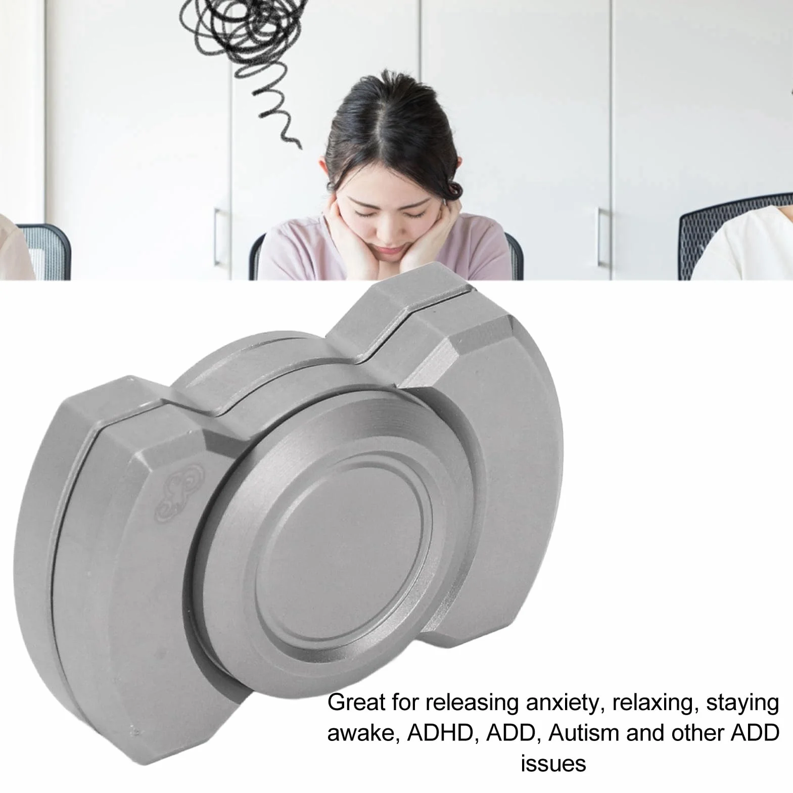 Relief Stress Slider, przenośna zabawka, lekka, ergonomiczna, wytrzymała, wielofunkcyjny metal, do ADHD (srebrny)