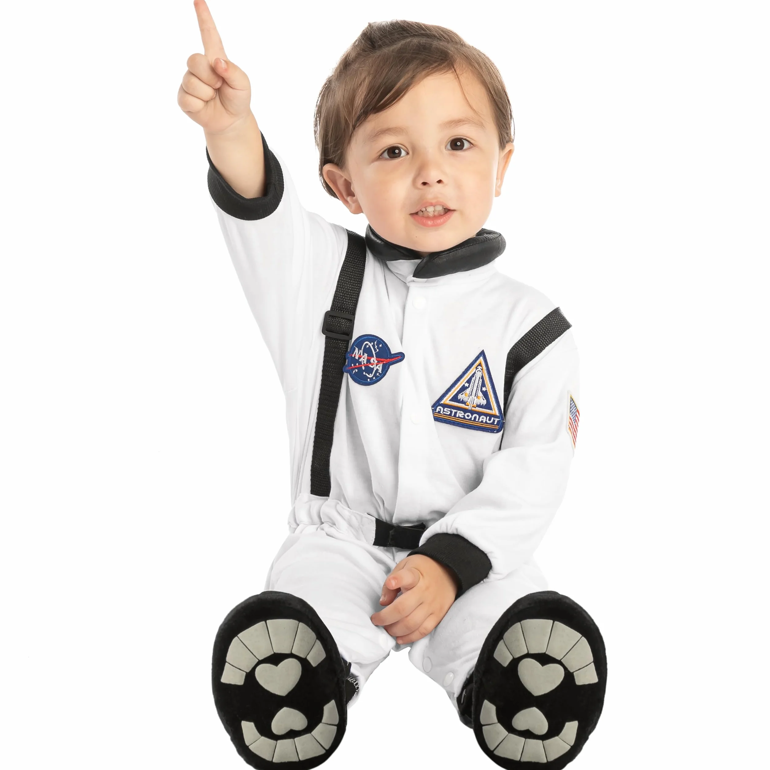 Spooktacular Creations Baby Unisex NASA Jr. kostium astronauty, biały, rozmiar S (6-12 miesięcy)