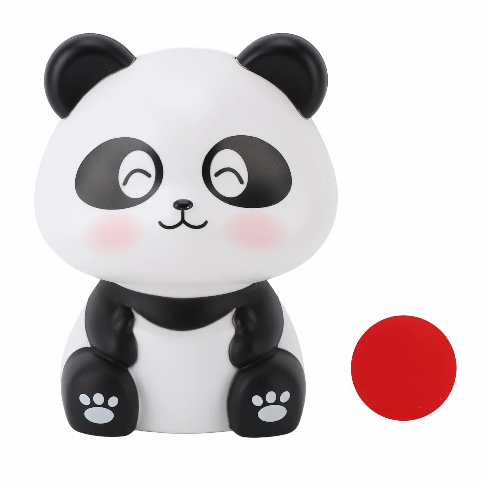 Kiwająca Głowa Panda, Figurka Pandy Słonecznej, Szczęście, Bogactwo, Witaj w Domu na Desce Rozdzielczej Samochodu (Mrużące oczy)