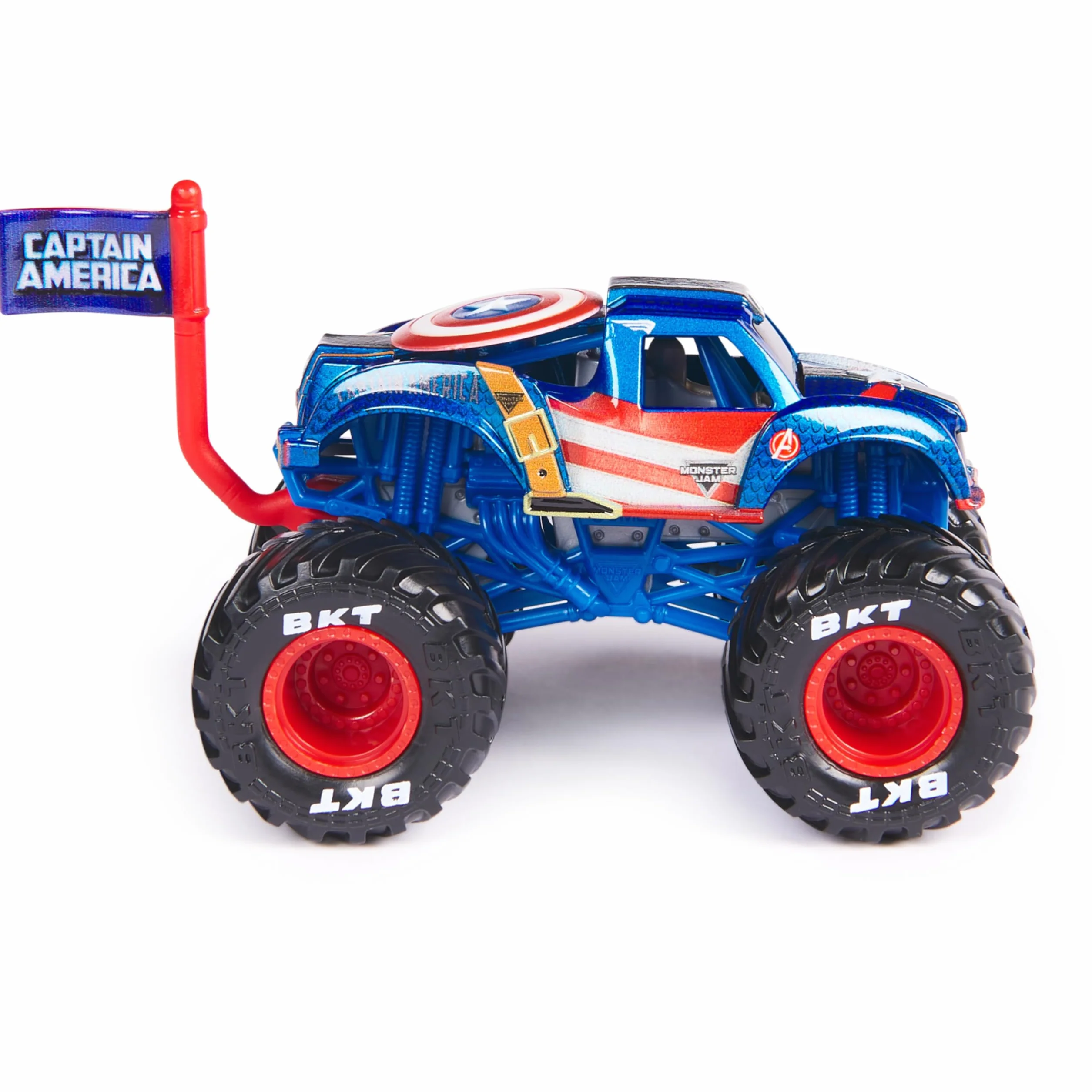 Monster Jam Marvel - 1 Vehicle Die-CAST 1:64 Marvel - 1 Autentyczny pojazd Monster Truck Oficjalny pokaz kolekcjonerski w skali 1:64 - Zabawka dla dzieci 3 lata i więcej - model losowy