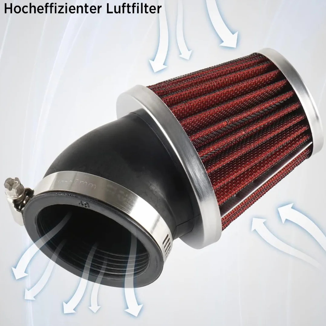 Evermotor Filtr powietrza ATV, 48 mm 49 mm 50 mm filtr gaźnika do skutera 50cc 70cc 90cc 110cc 125cc 150cc quad bike