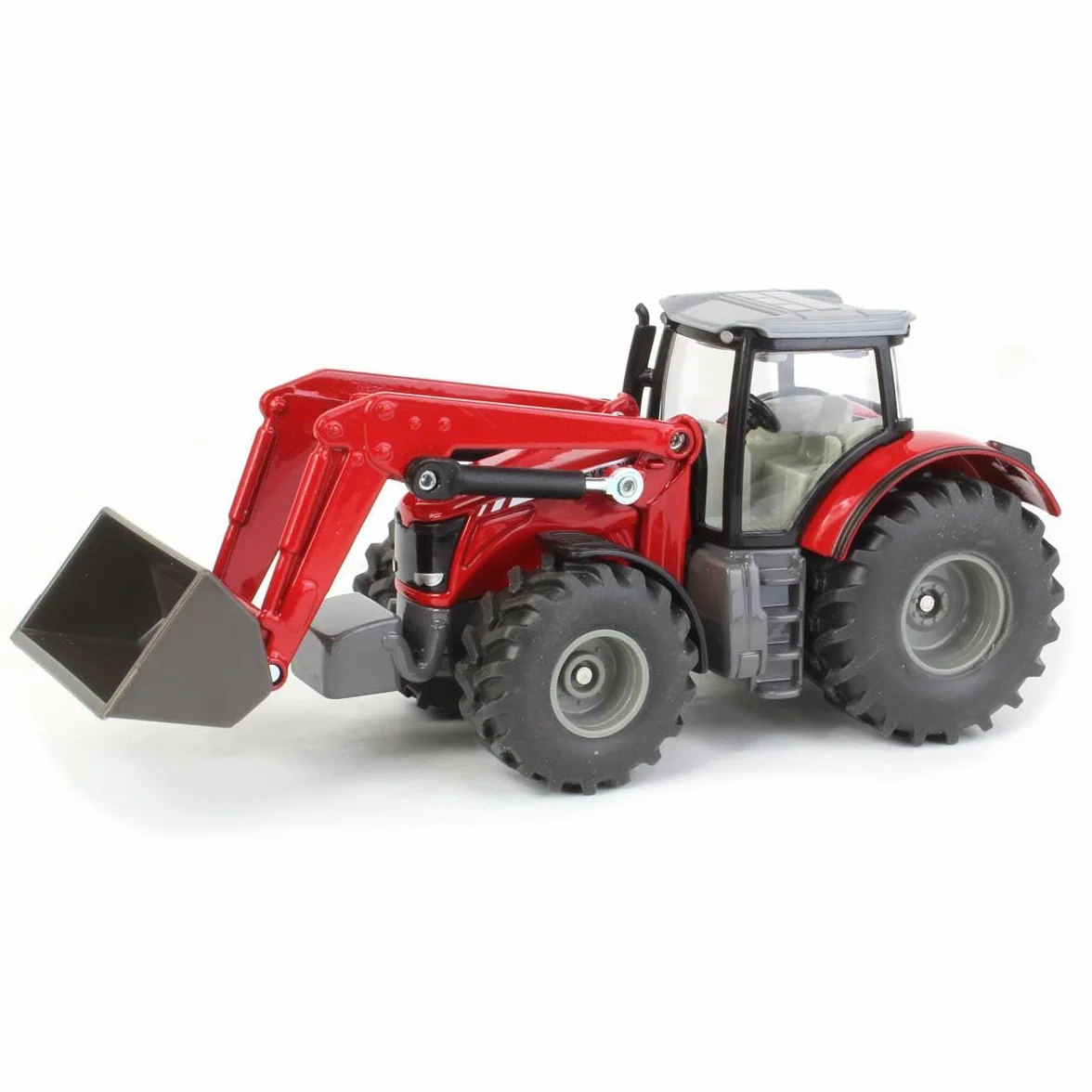 Siku 1985, Massey Ferguson 8690 Traktor z ładowaczem czołowym, 1:50, Metal,Tworzywo sztuczne, Czerwony, Wiele funkcji