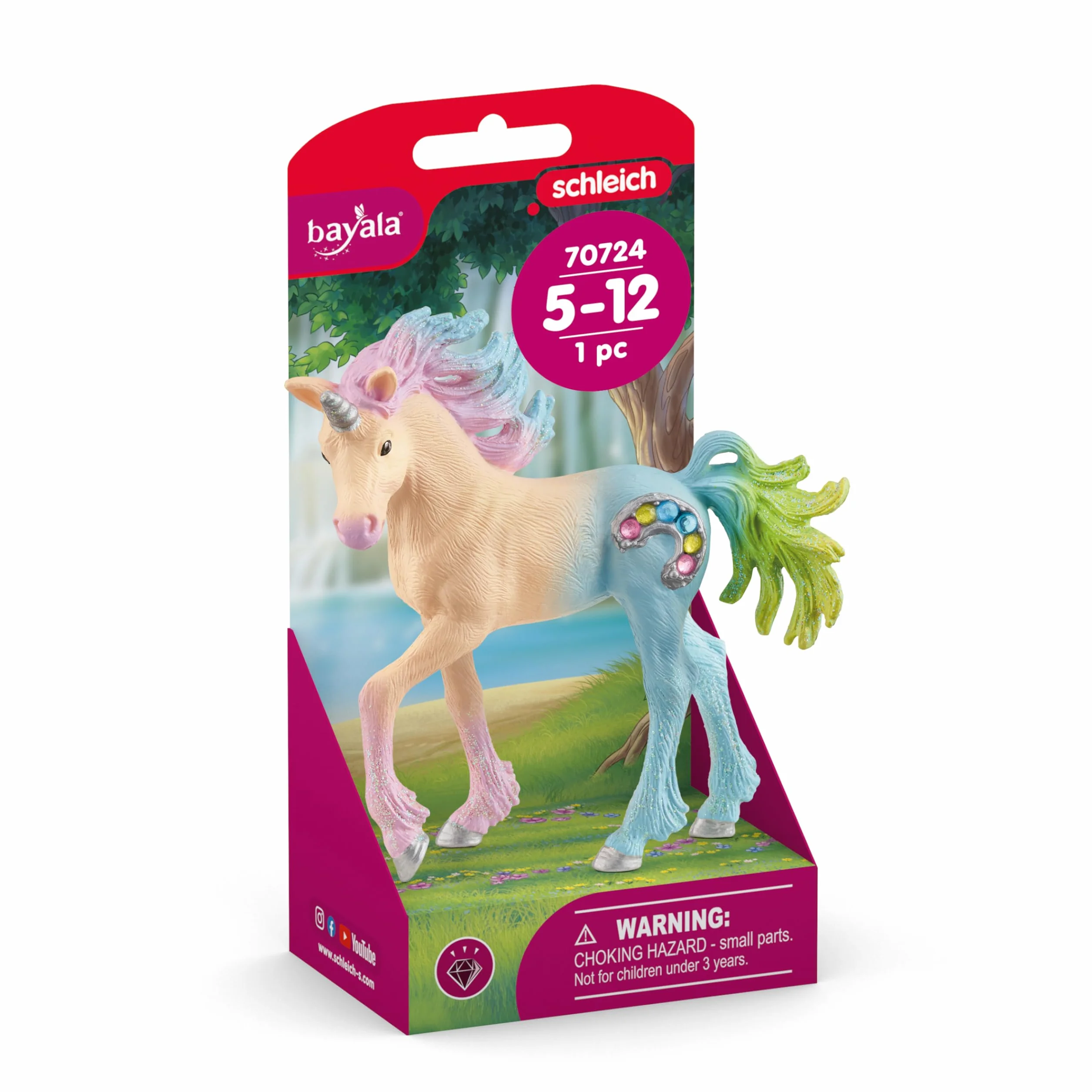 Schleich BAYALA Źrebię jednorożca cukierkowego 70724 Figurka kolekcjonerska 8 × 4 × 8 cm
