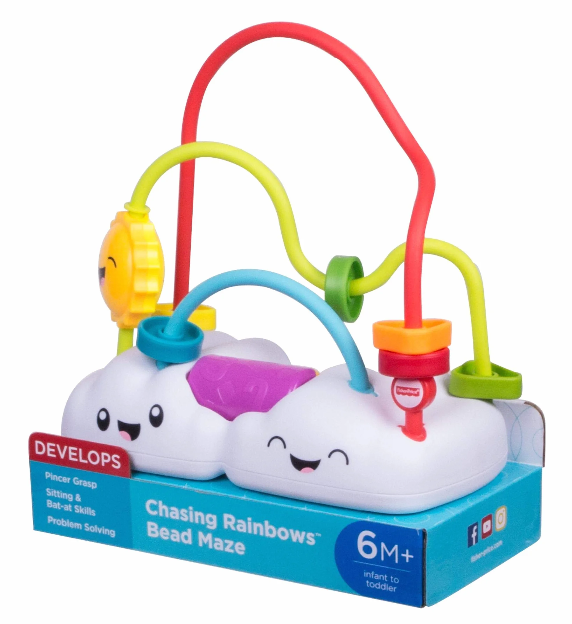 Fisher-Price FYL50 pogoń za tęczami labirynt, kolorowa zabawka dla niemowląt, wielokolorowa
