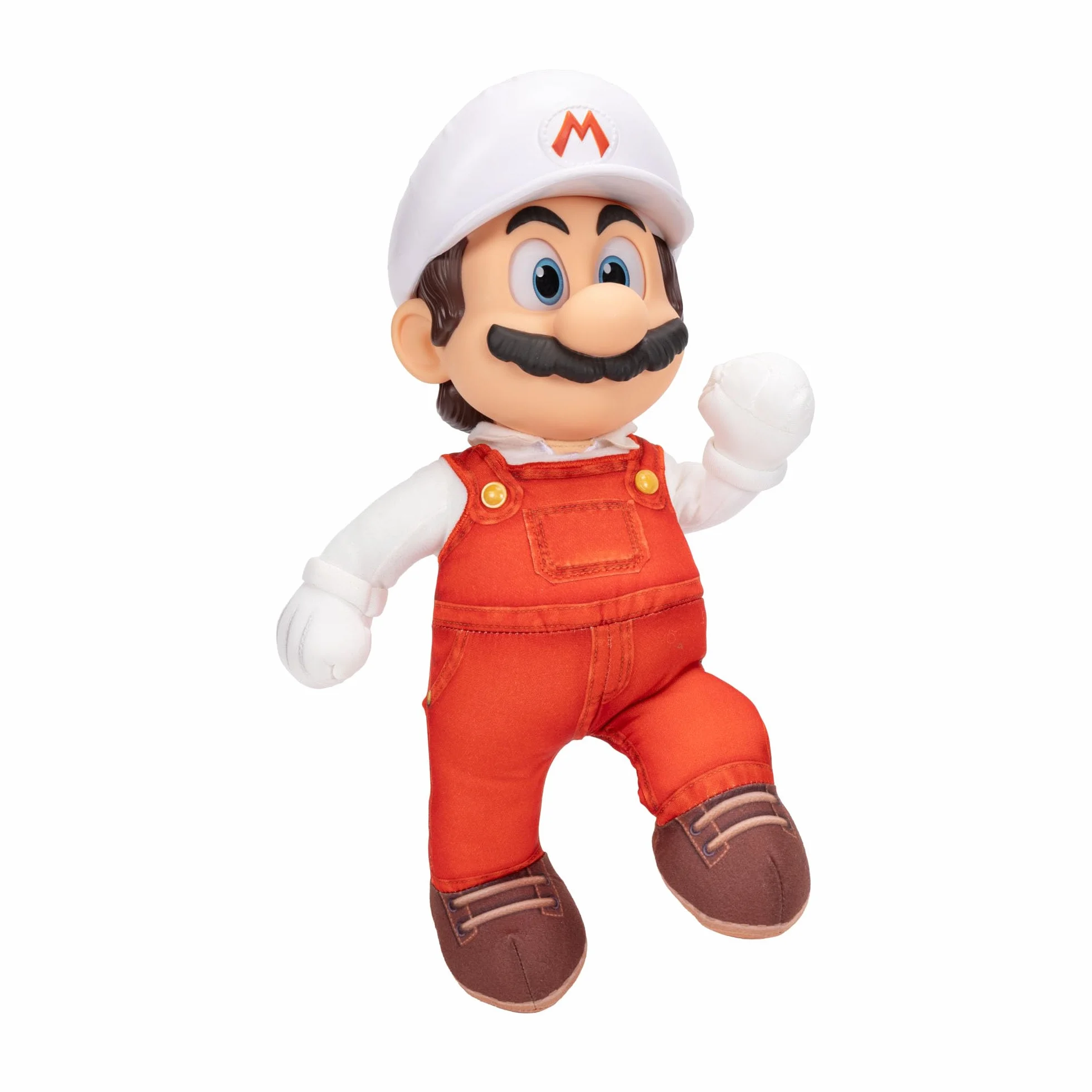 Super Mario Galaxy Movie Fire Mario Poseable Plush 14" / 35 cm, oficjalna licencja Jakks Pacific, pluszowa figurka z rzeźbioną głową Roto, kolekcjonerska pluszowa figurka Nintendo, 3+