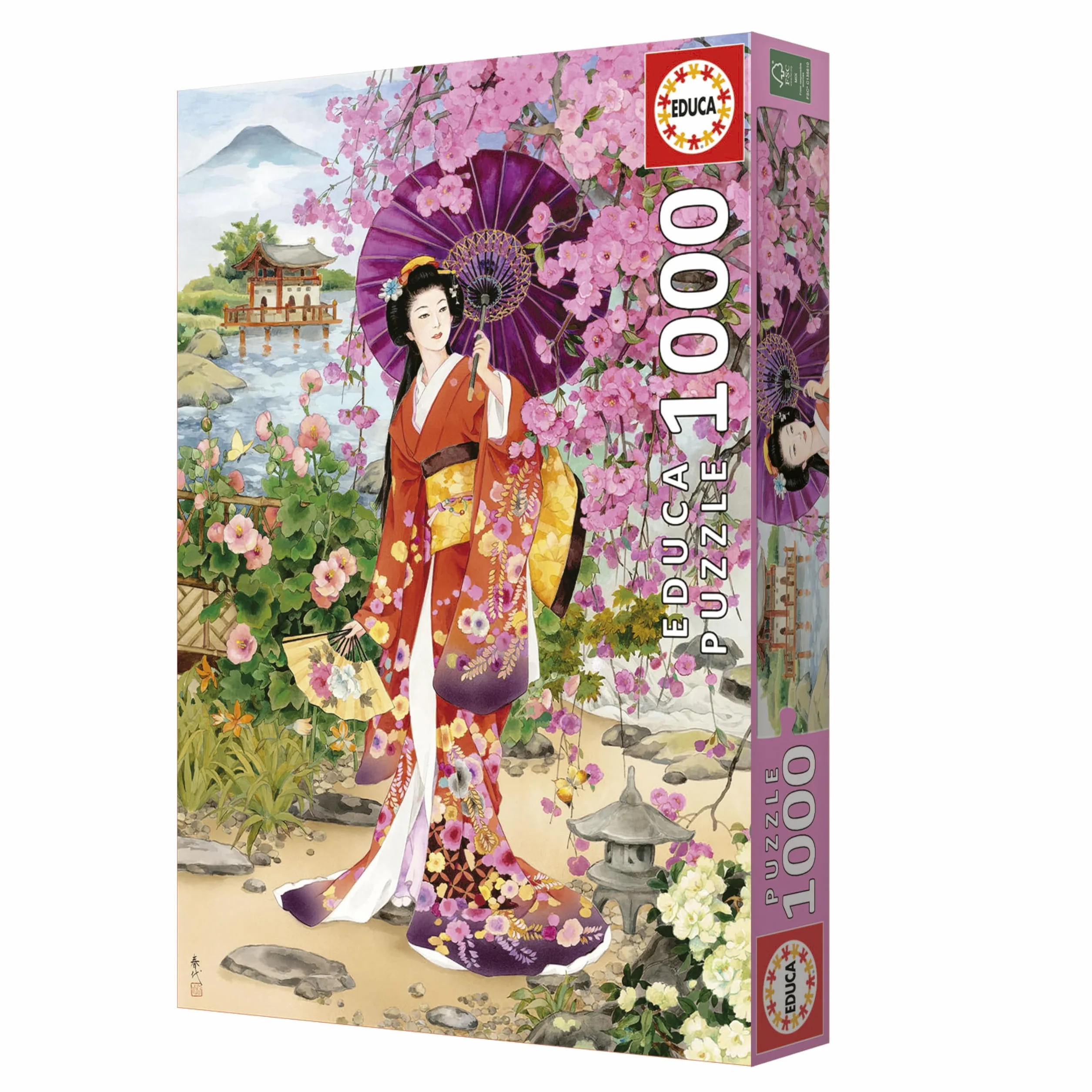Educa - Teien, Haruyo Morita | Puzzle 1000 elementów dla dorosłych Wymiary: 48 x 68 cm w zestawie puzzle z ogonem fix. Od 14 lat (19917)