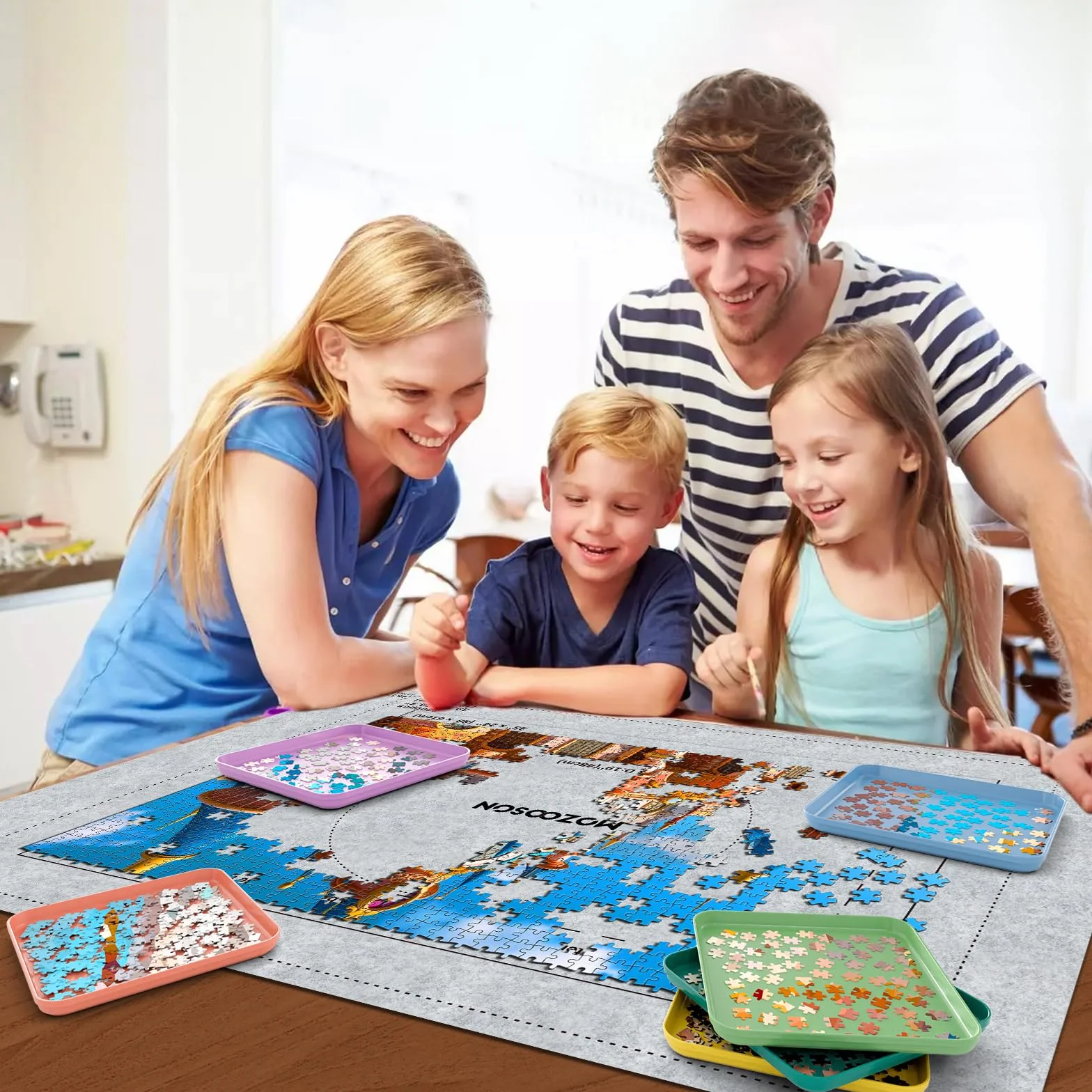 Puzzle tace do sortowania, 6 sztuk, zestaw akcesoriów do sortowania, do układania w stos, do 500/1000/2000 sztuk, tace na prezent dla miłośników puzzli, do organizacji puzzli