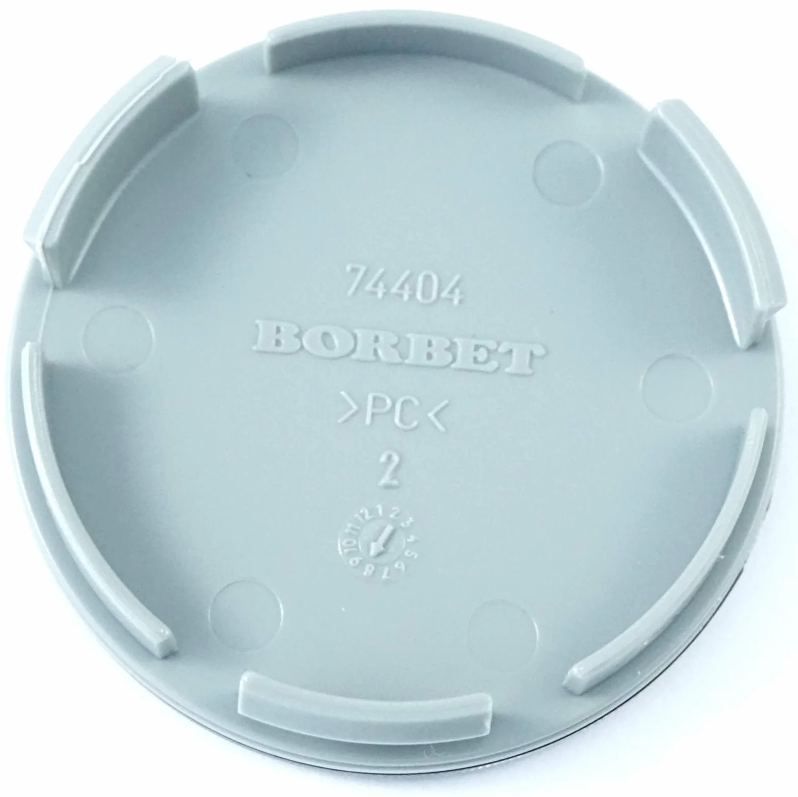 4 x oryginalny dekiel do piasty Borbet, zaślepka do felg, nasadka, kolor czarny, błyszczący, srebrny, 55 mm - 56 mm, 74404