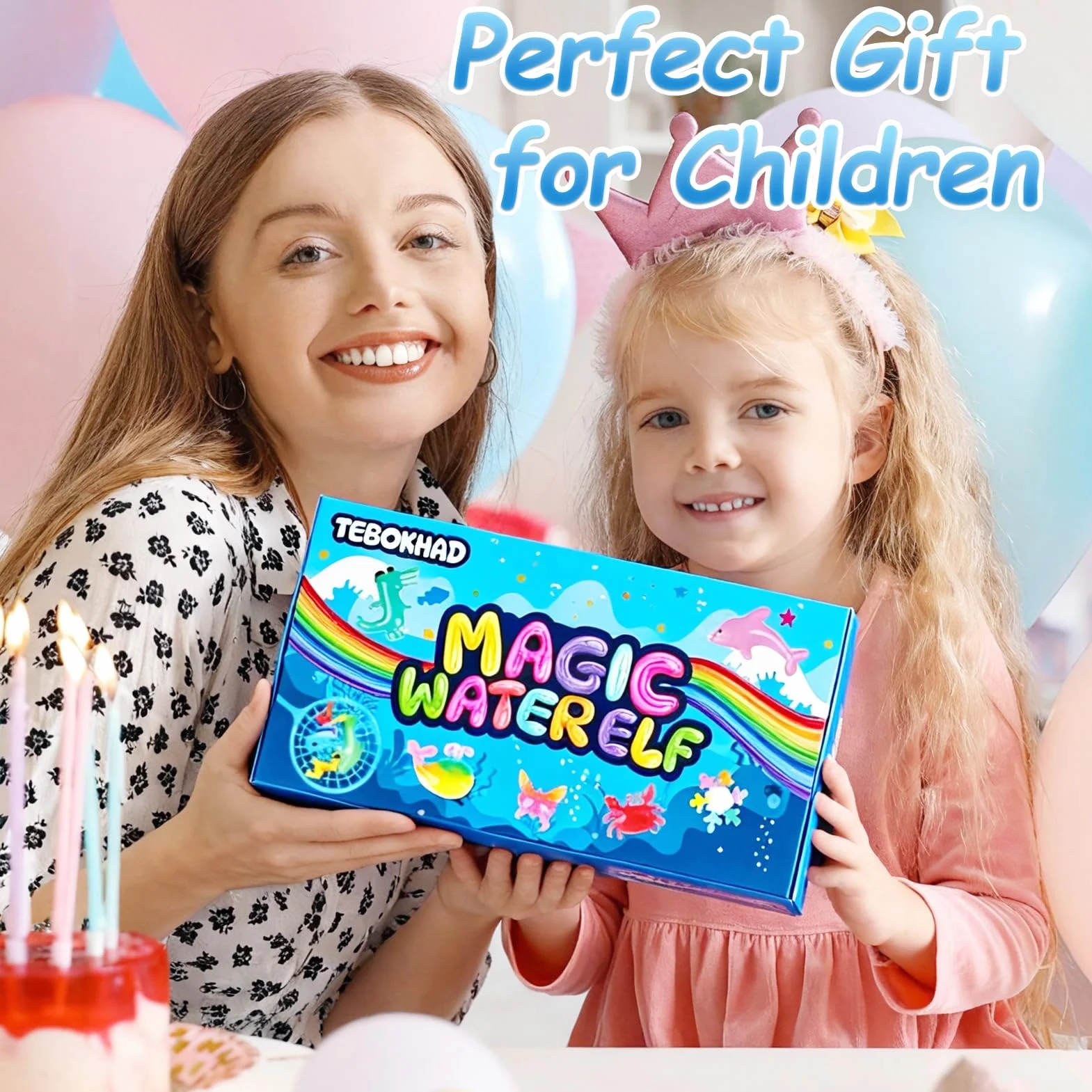 TEBOKHAD Magic Water Elf Toy Kit, 71 sztuk Aqua Gelz DIY zabawka dla dzieci, z 24 kolorowymi żelami, 24 foremkami, kreatywna zabawka i prezent dla dzieci od 3 lat, chłopców i dziewcząt
