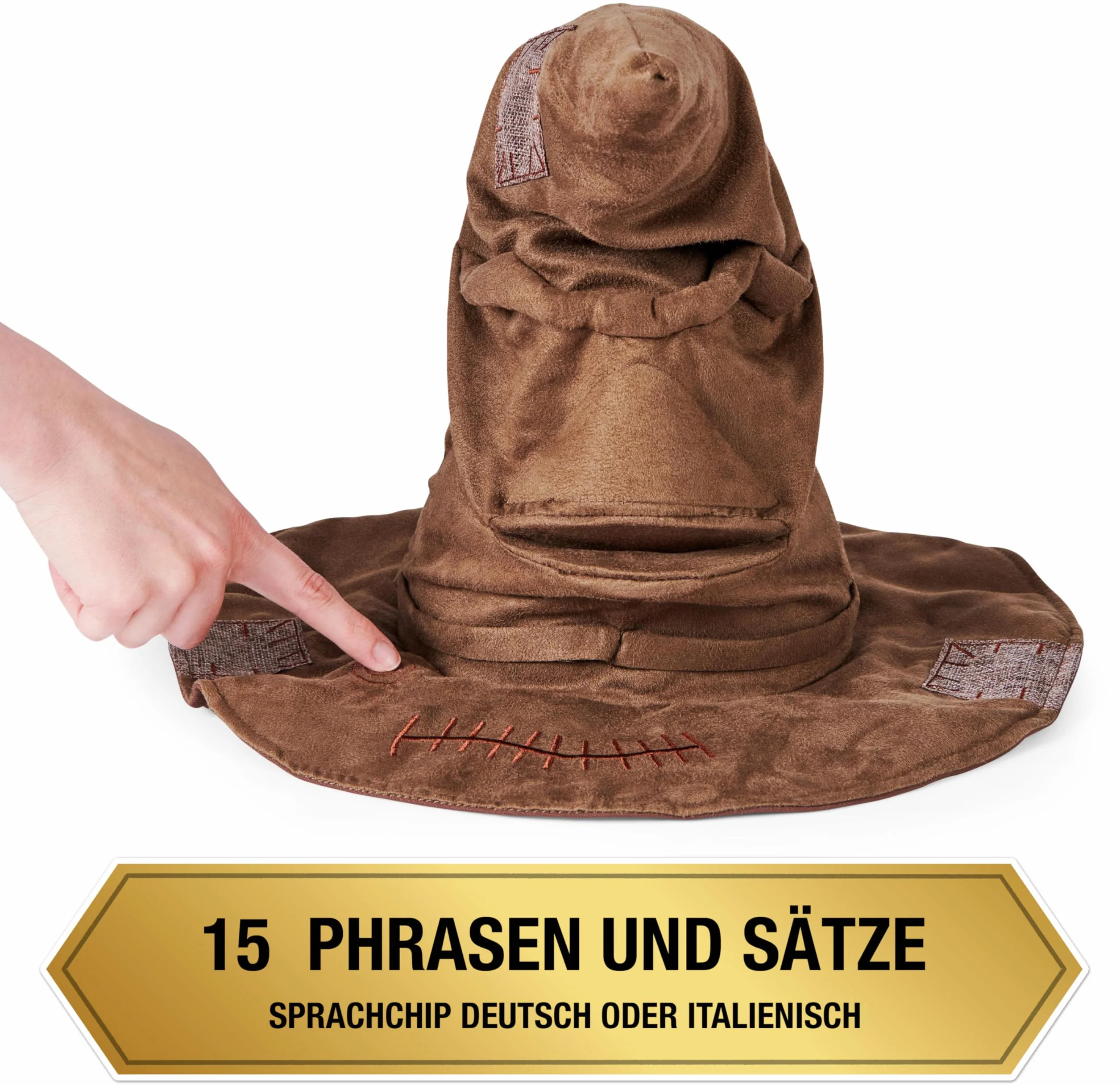 Spin Master Wizarding World Harry Potter - Interaktywna czapka gadająca z zabawką dla dzieci w wieku 5 lat i starszych, oficjalnie licencjonowana, wersja włoska
