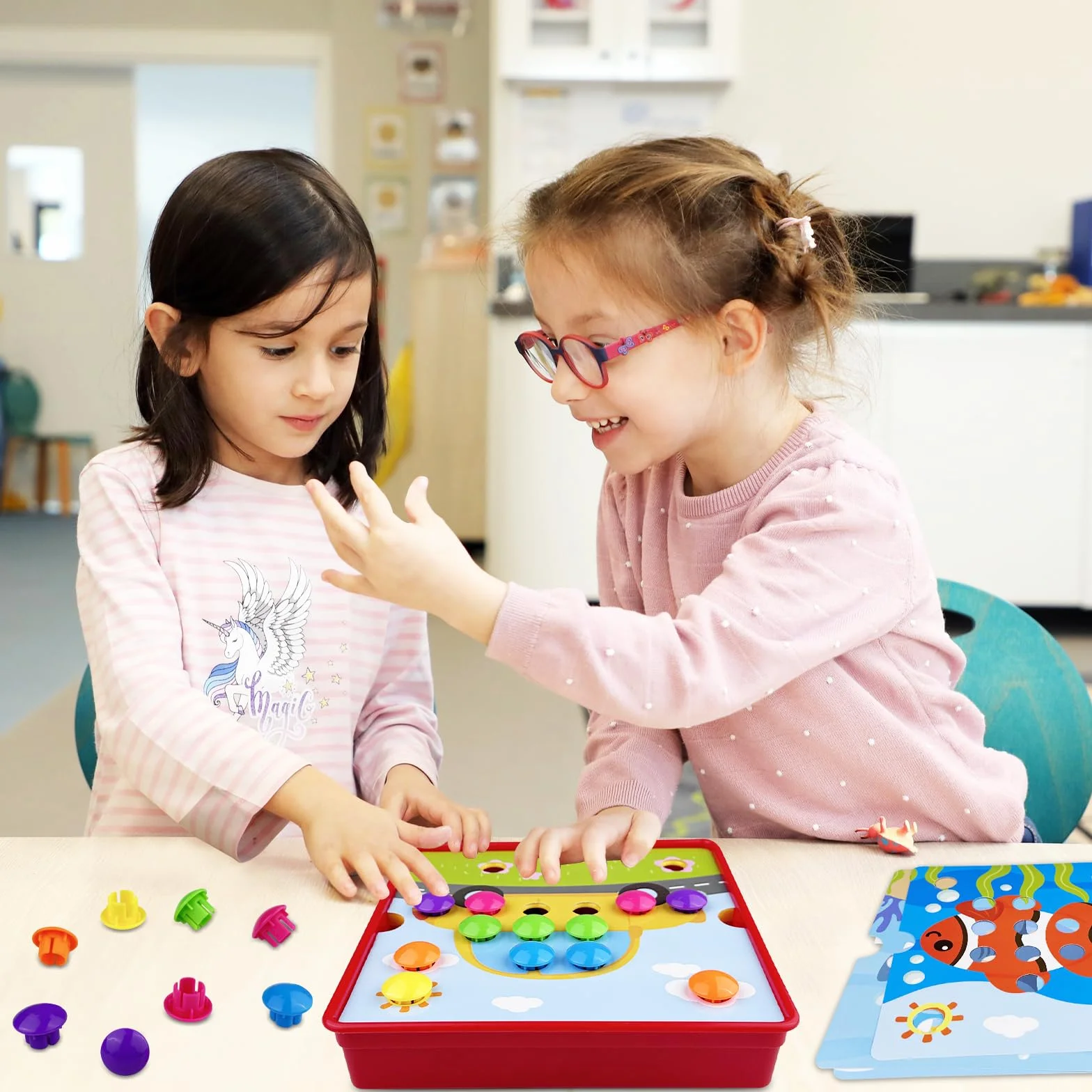 Legpador Mozaika do gry w wtyki, Montessori zabawka wtykowa dla dzieci, prezent dla dzieci
