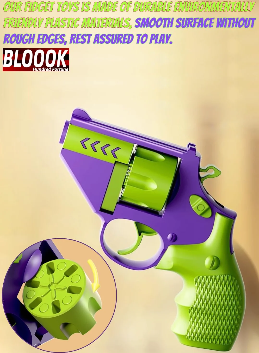 Fidget Toy Gun, 1911 Stress Shot Toy Gun Set for Adults & Kids, 3D Printed Peace Pistol Magnetic Fidget Slider Toy Anxiety Relief Items Pack, 8 PCS