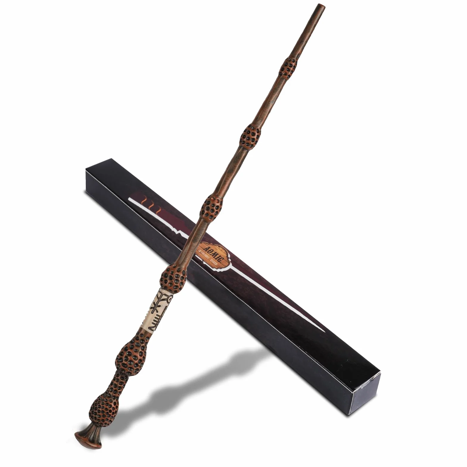 Aomig Luksusowa magiczna różdżka dźwięku i światła, Patronus, 31 cm, dla dzieci 6+, prezent kolekcjonerski