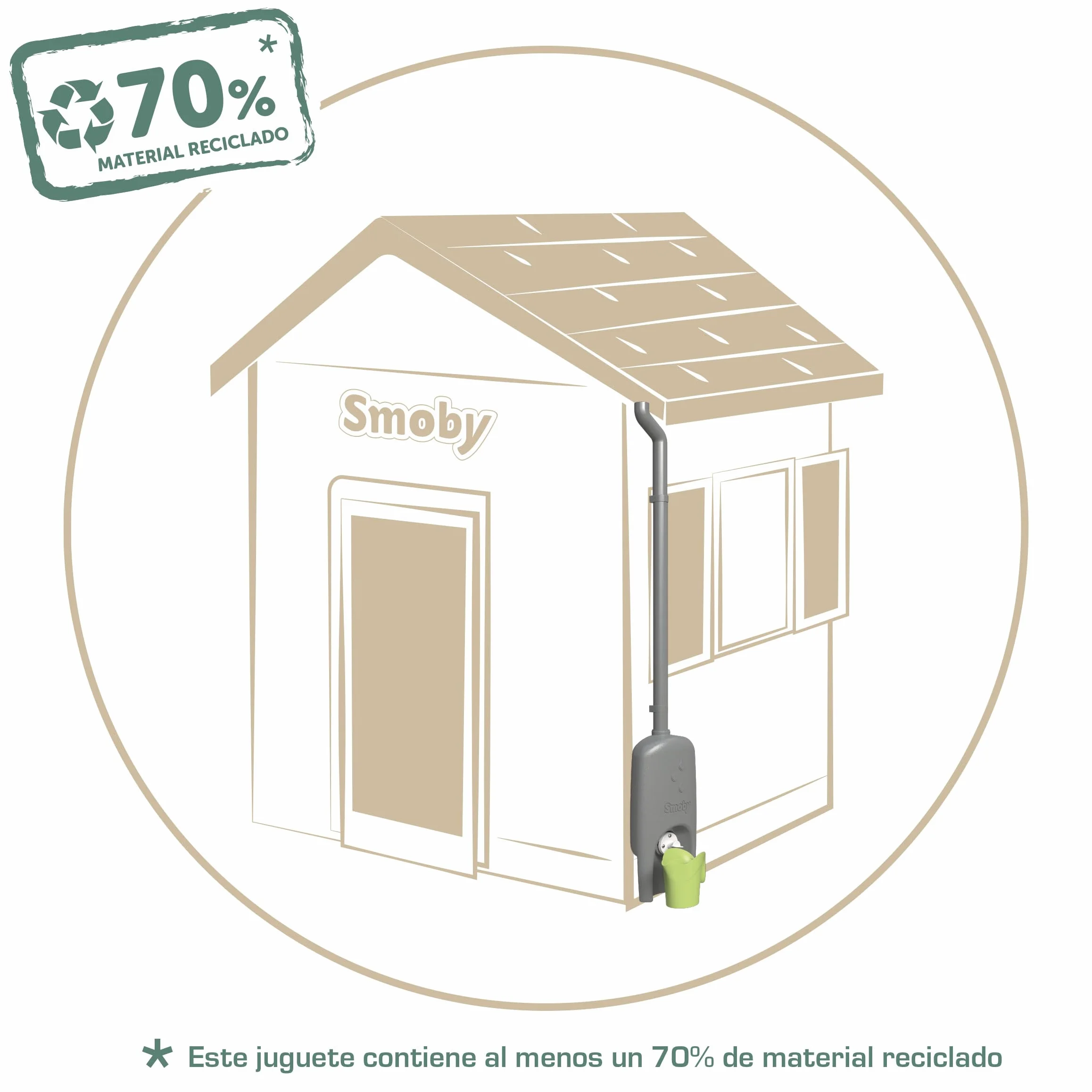 Smoby Life - Zbieracz wody - Rynna, zbiornik, kran, konewka - Powłoka anty-UV - Materiał z recyklingu - Od 2 lat - Wyprodukowano we Francji