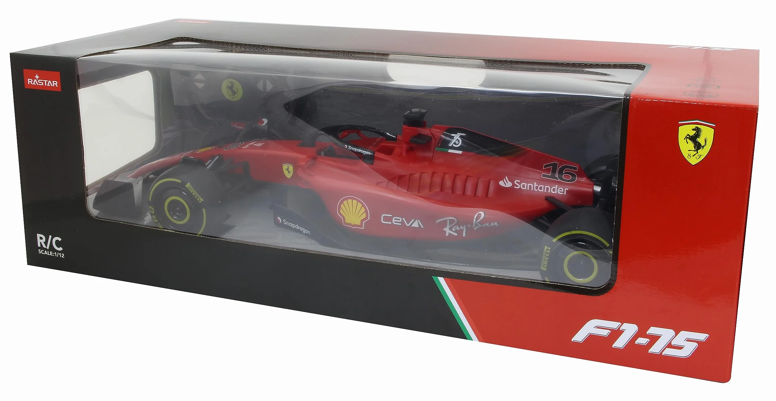 JAMARA Ferrari F1-75 1:12 2,4 GHz – 2,4 GHz dla wielu graczy, oficjalnie licencjonowany, wierne lakierowanie, samochód RC