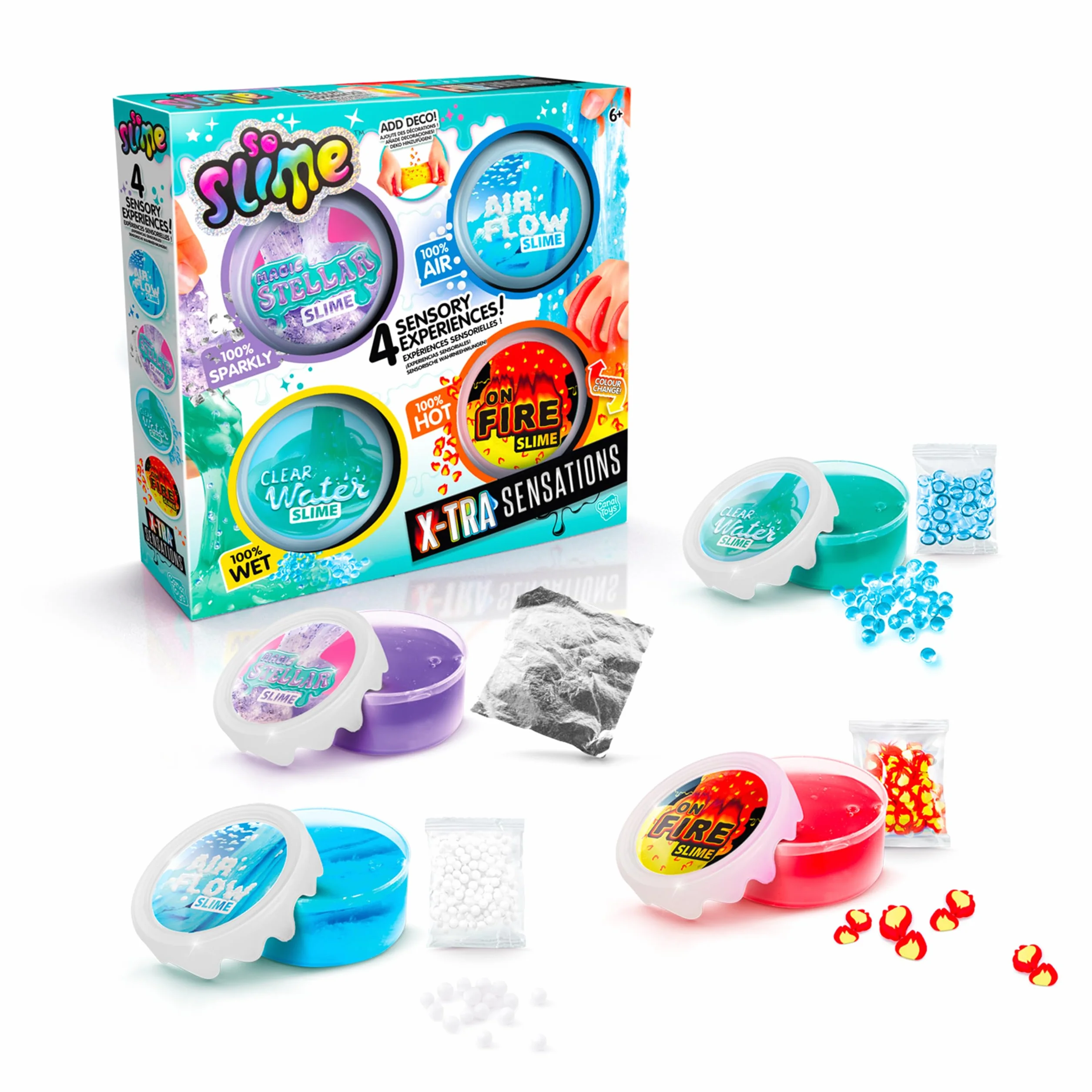 Canal Toys - So Slime DIY - Xtra Sensation Multipack - z 4 doznaniami i dekoracjami - SSC 308