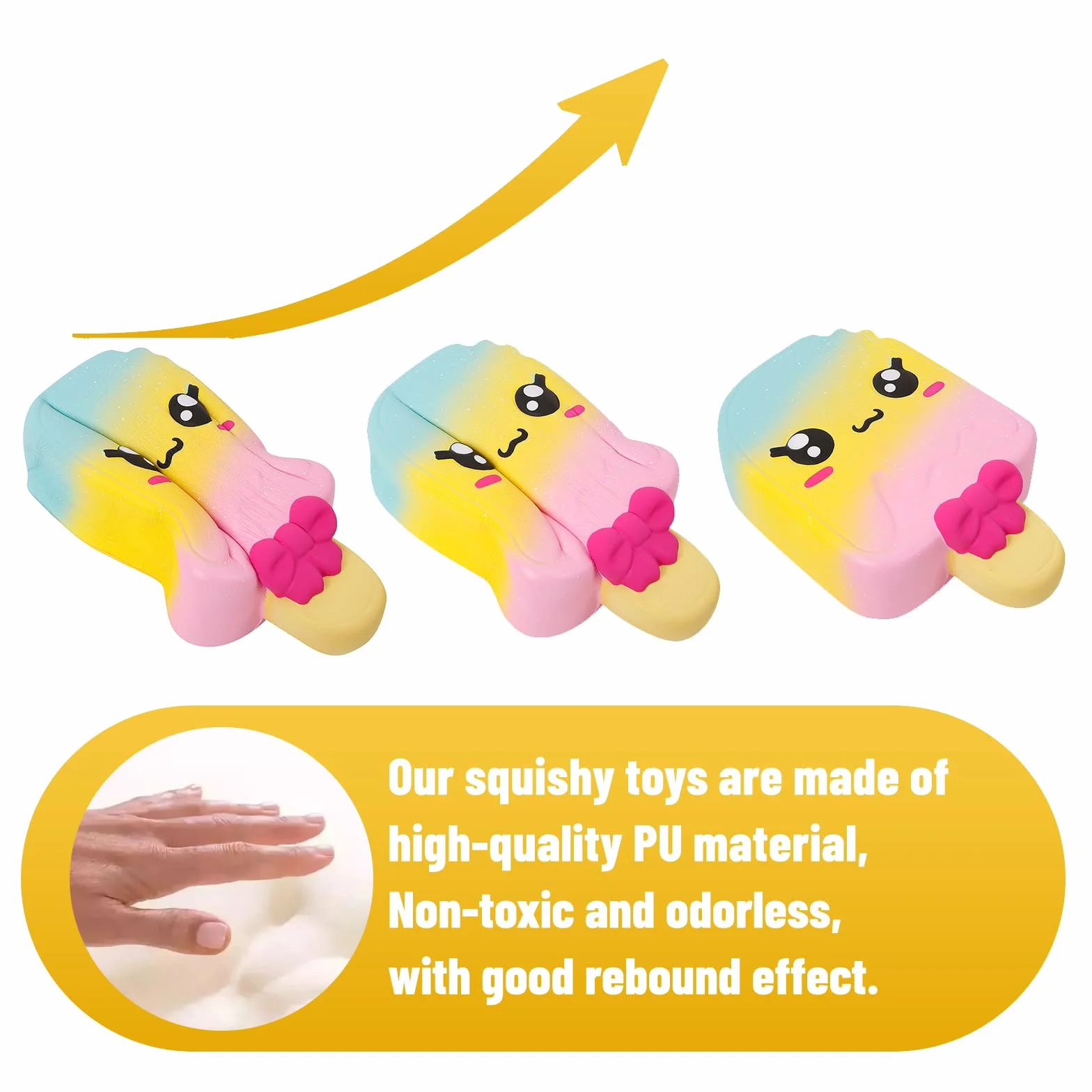 Anboor Squeeze Toys Lód na patyku Powolny wzrost Squishy Anti Stress Pachn?cy Kawaii Ulga w l?ku Du?a
