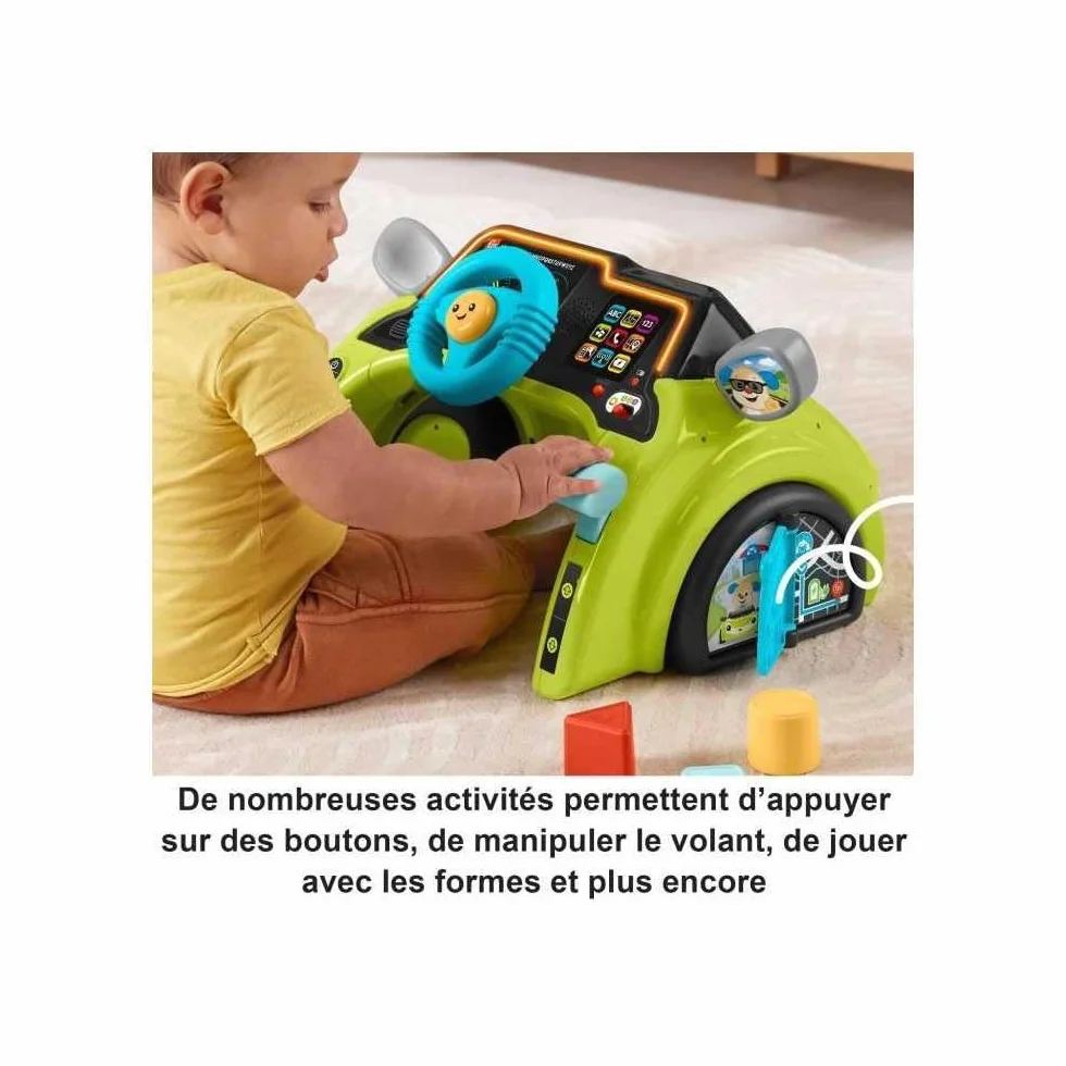 Fisher-Price HYR92 zabawka edukacyjna dla niemowląt i małych dzieci, przyjemność z jazdy, centrum zabaw dla dzieci od 6 miesięcy, wersja wielojęzyczna