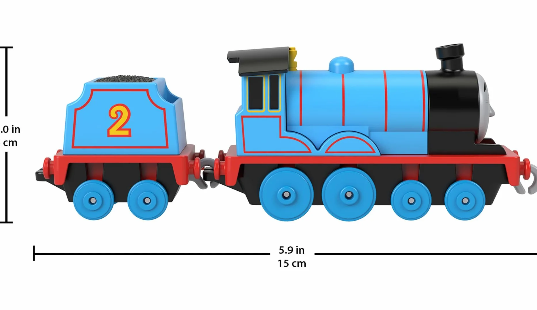 Thomas & Friends Edek Metalowa lokomotywa do popychania z wagonem do zabawy dla dzieci od 3 roku życia, HTN29