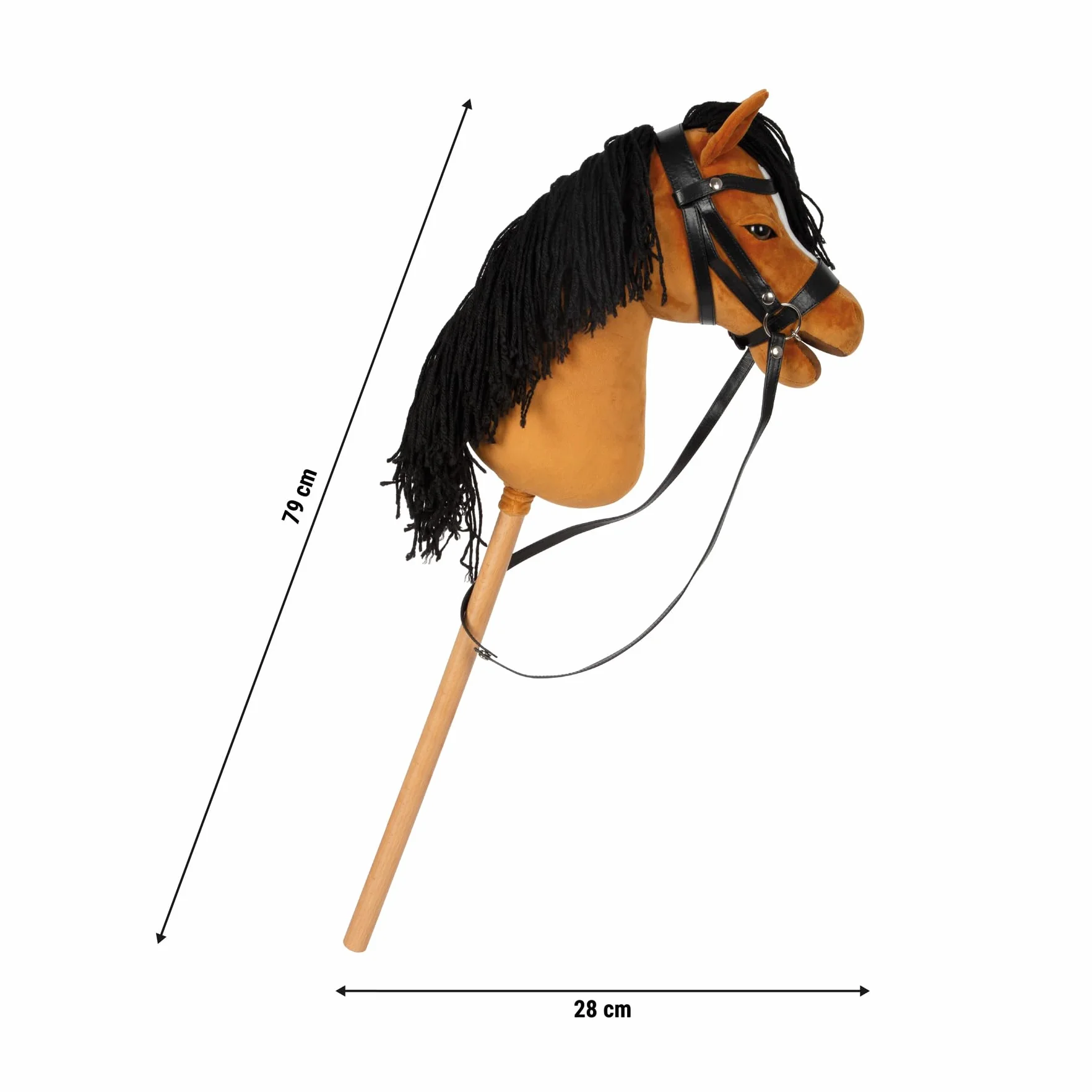 small foot Hobby Horse brązowy 'Melodie', zdejmowany kij i grzywa, w zestawie kantar, uzda i smycz, dla dzieci w wieku od 3 lat, 12715