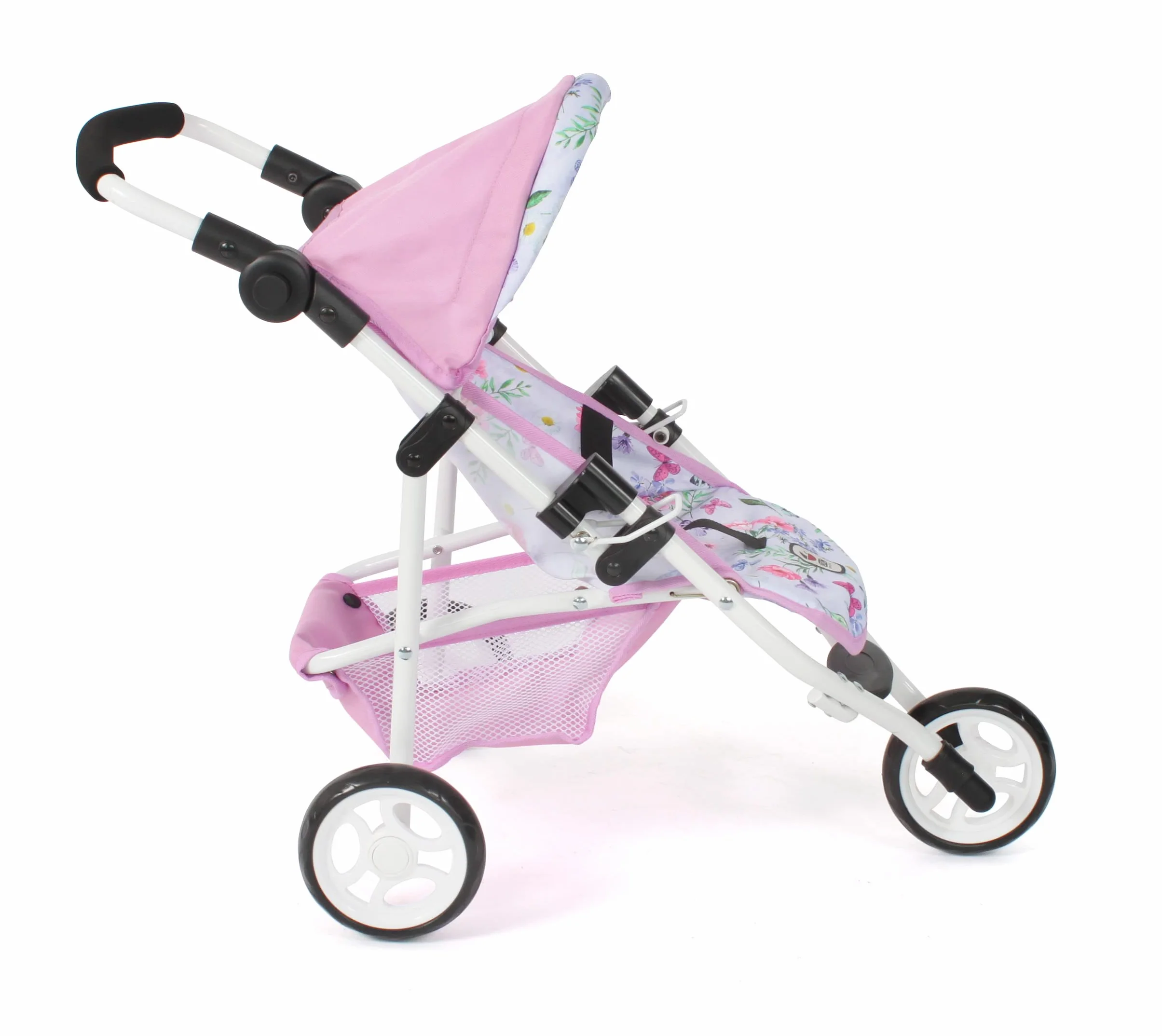 Bayer Chic 2000 - Buggy dla lalek Lola, joggery dla lalek, wózek dla lalek, kwiaty, 612-53, kwiaty, różowy, 70 x 33 x 62 cm