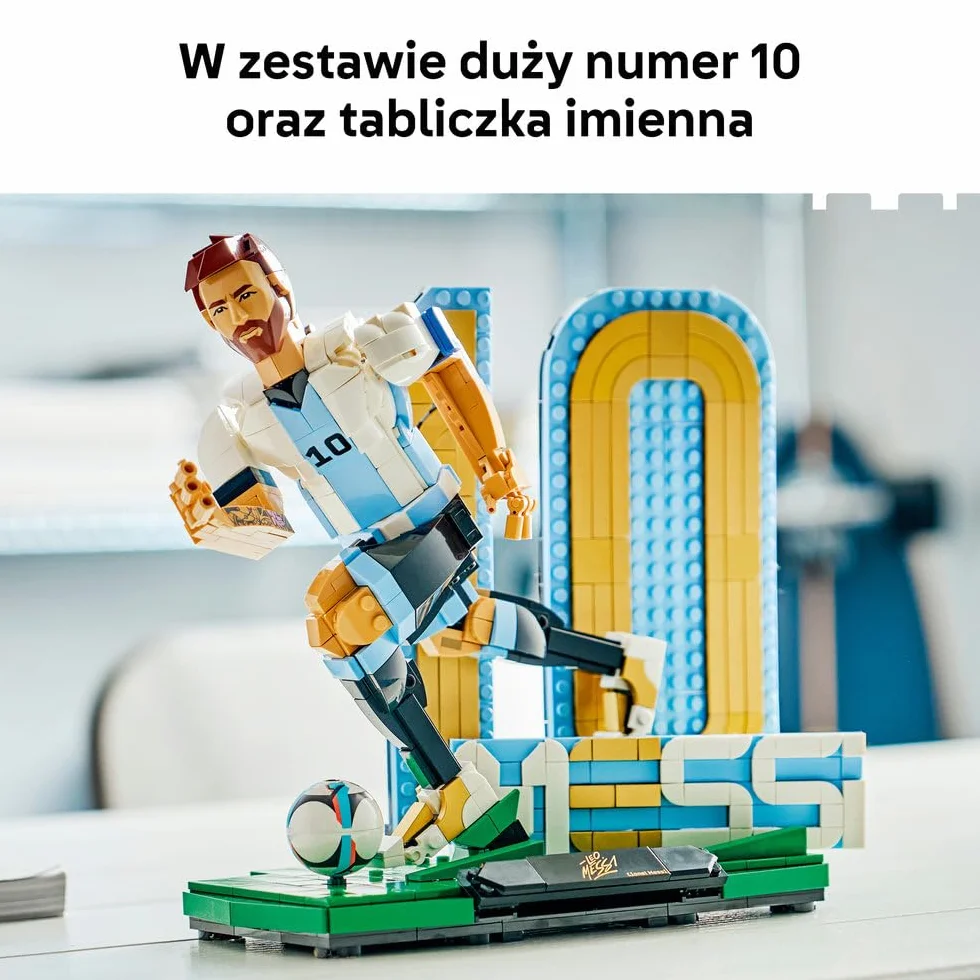 LEGO Editions Lionel Messi — piłkarska legenda, zestaw konstrukcyjny dla dzieci i nastolatków, dekoracja i sportowy prezent dla chłopców i dziewcząt od 12 lat, model dla fanów piłki nożnej 43015