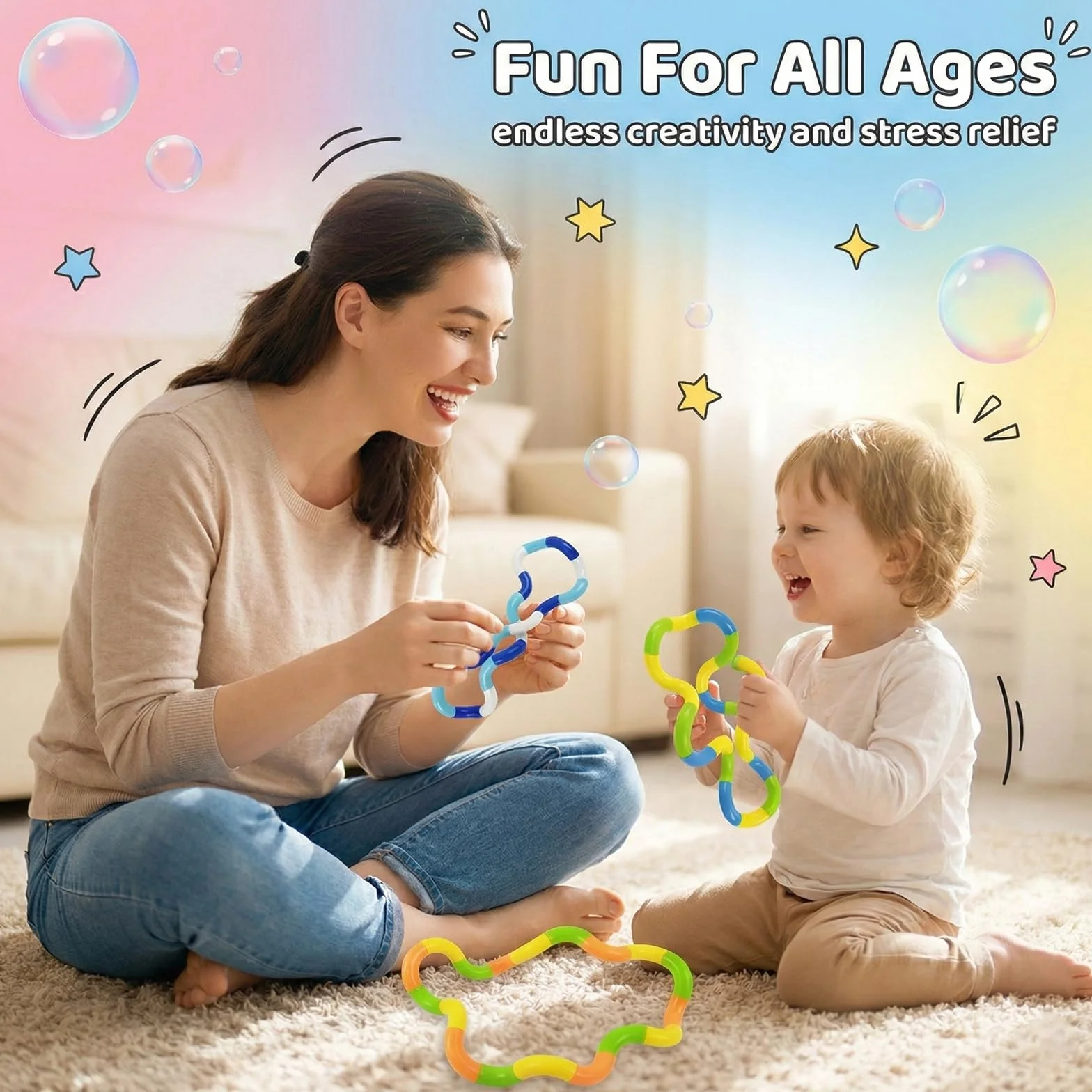 Tangle Fidget Toy, zabawka z autyzmem, redukuje stres i stymulacja sensoryczna, dla dorosłych i dzieci, idealna do domu, biura lub w podróży