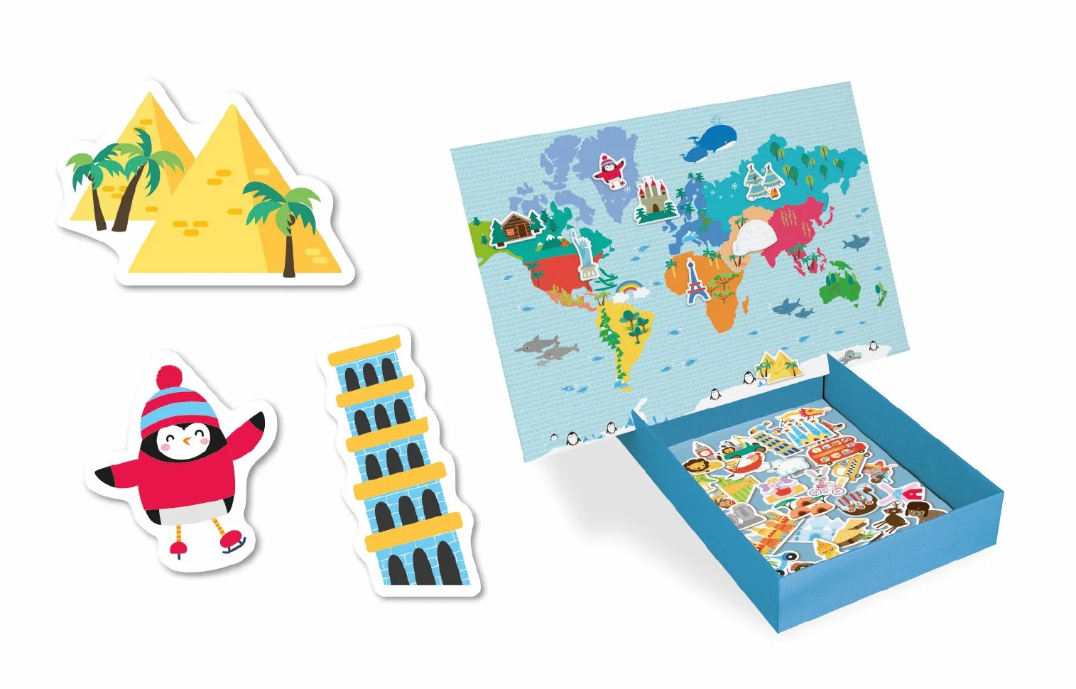 APLI Kids Magnetyczna mapa świata gier