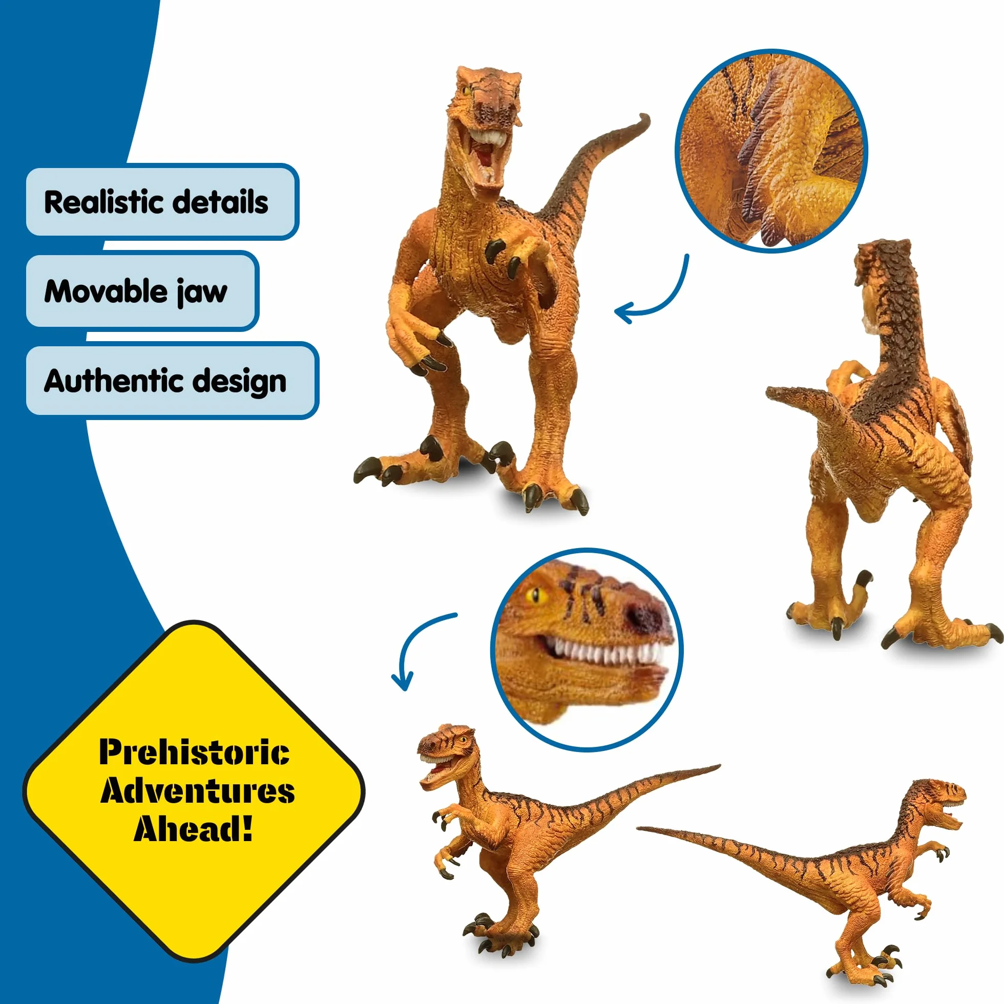 schleich DINOSAURS | Welociraptor 15045 | Szczegółowa figurka dinozaura z ruchomą szczęką i łapami | Prezent dla dziewczynek i chłopców | Od 3 lat | 6 × 18 × 10 cm